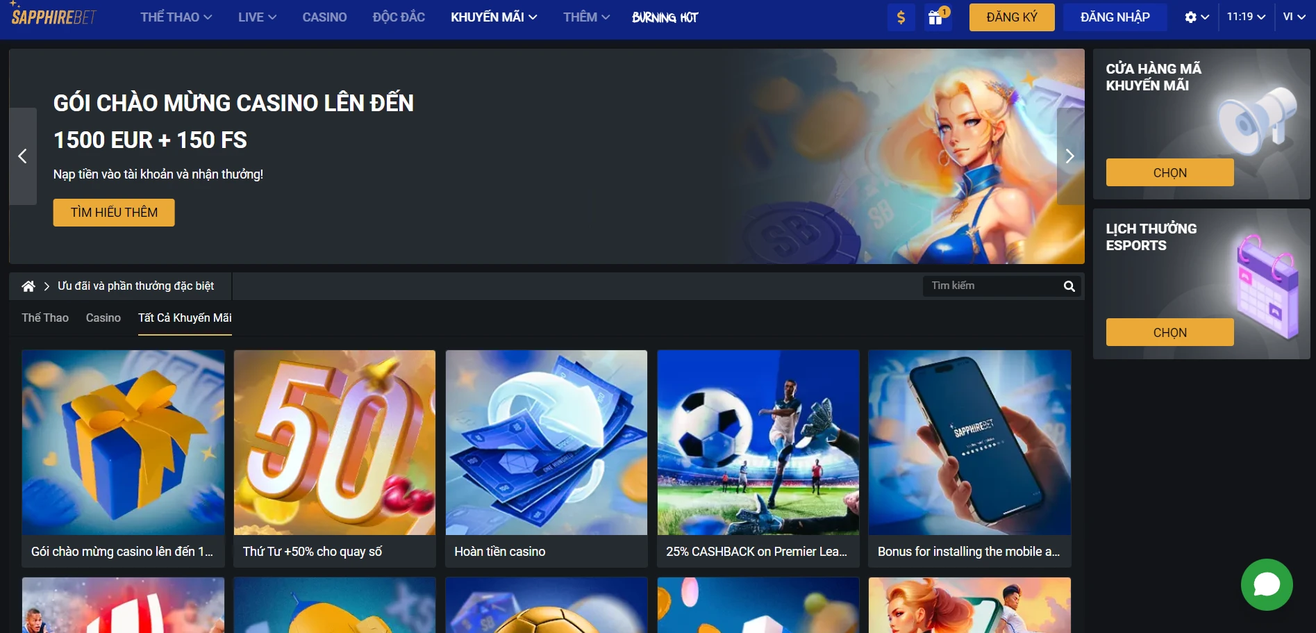 SapphireBet Casino Screenshot