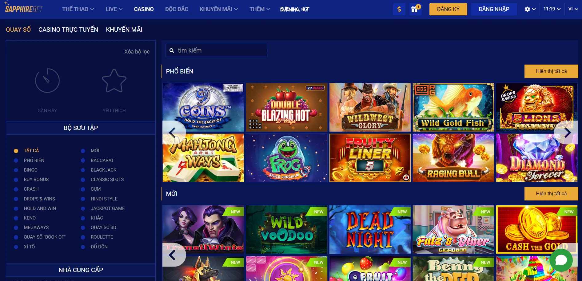 SapphireBet Casino Screenshot