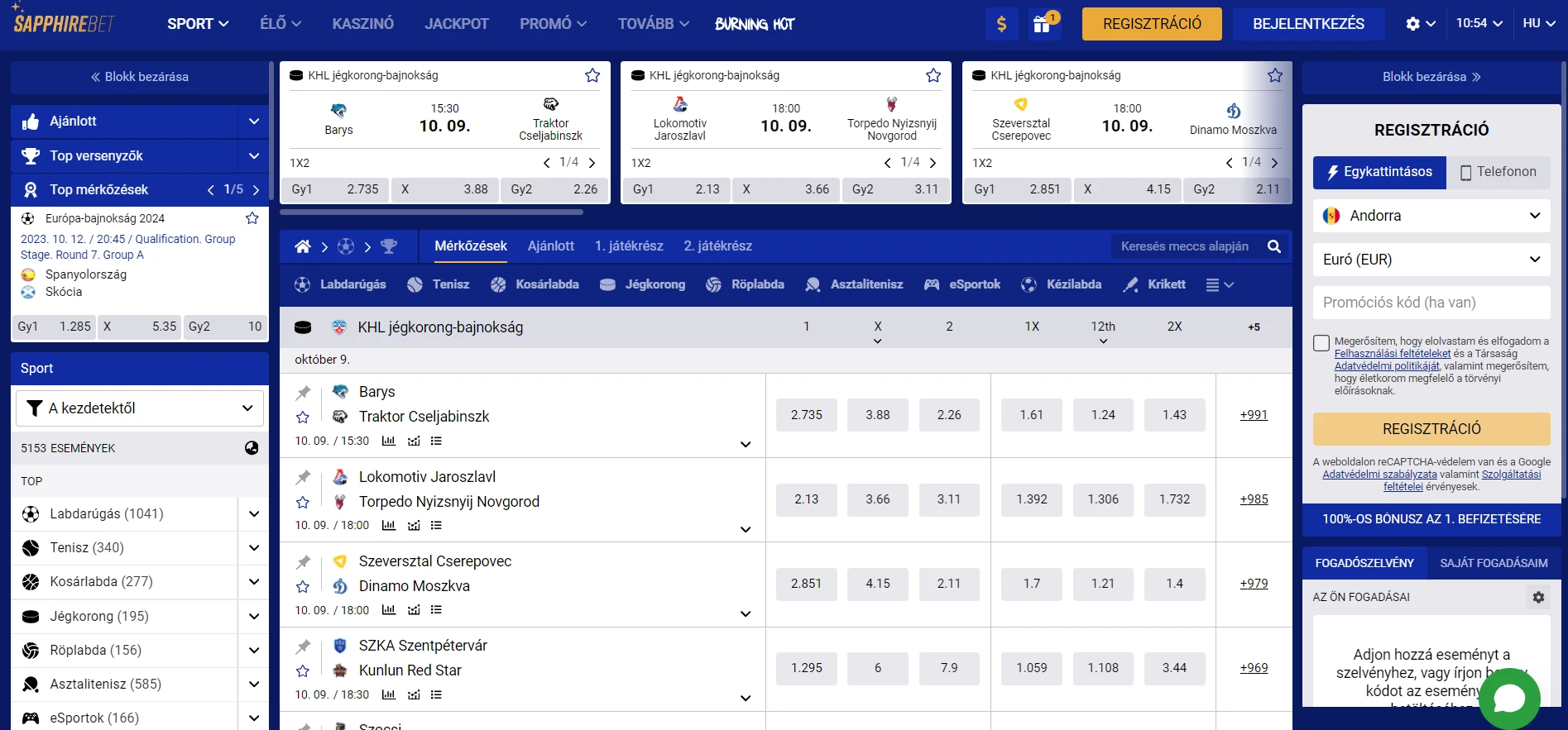 SapphireBet Casino Screenshot