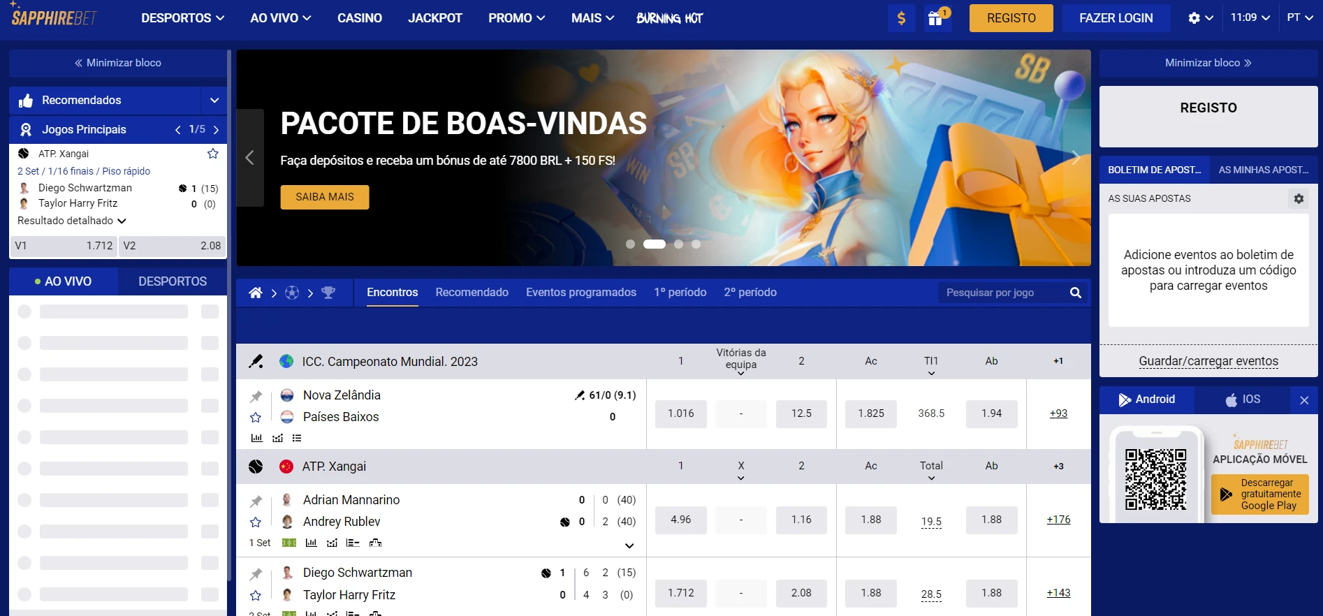 SapphireBet Casino Screenshot