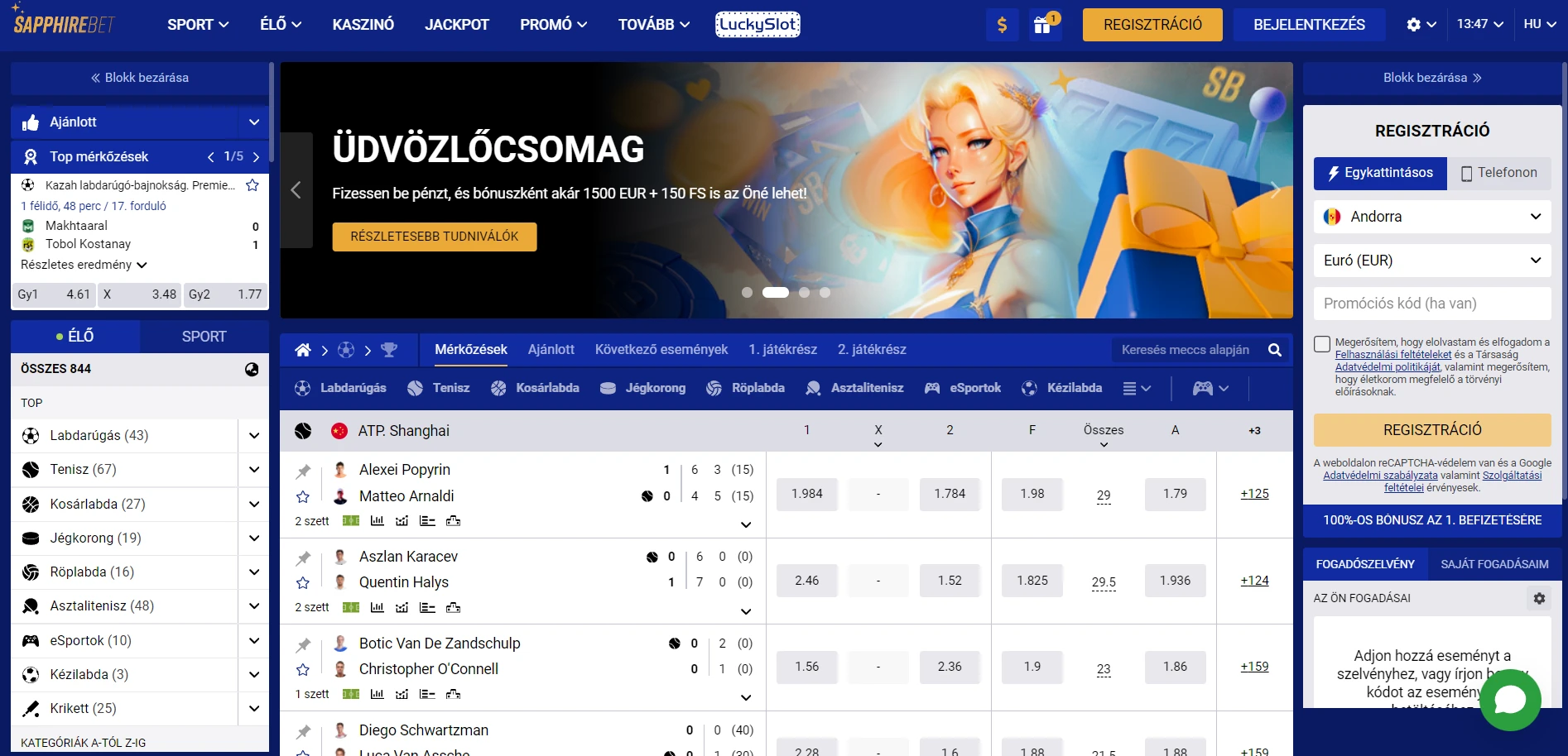 SapphireBet Casino Screenshot