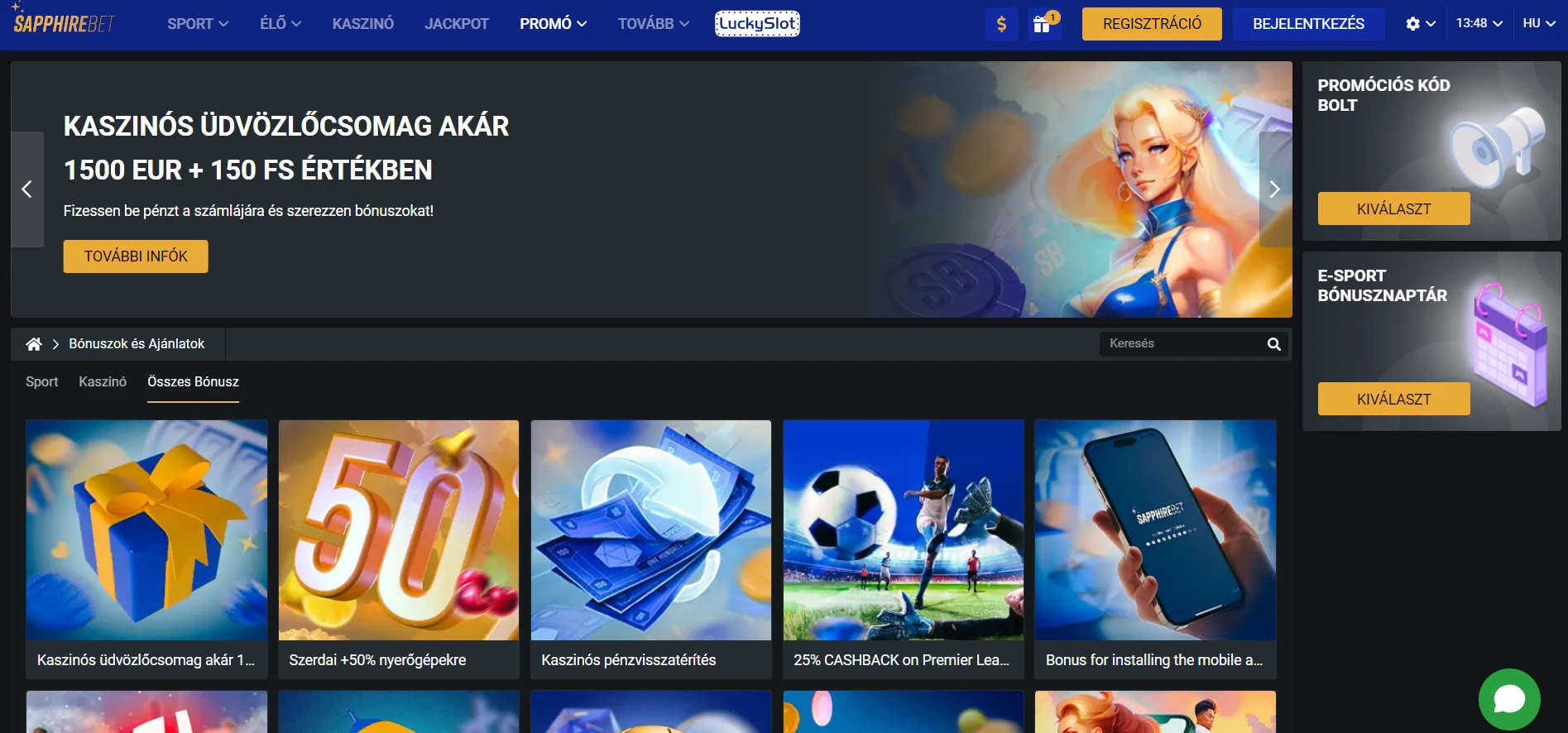 SapphireBet Casino Screenshot