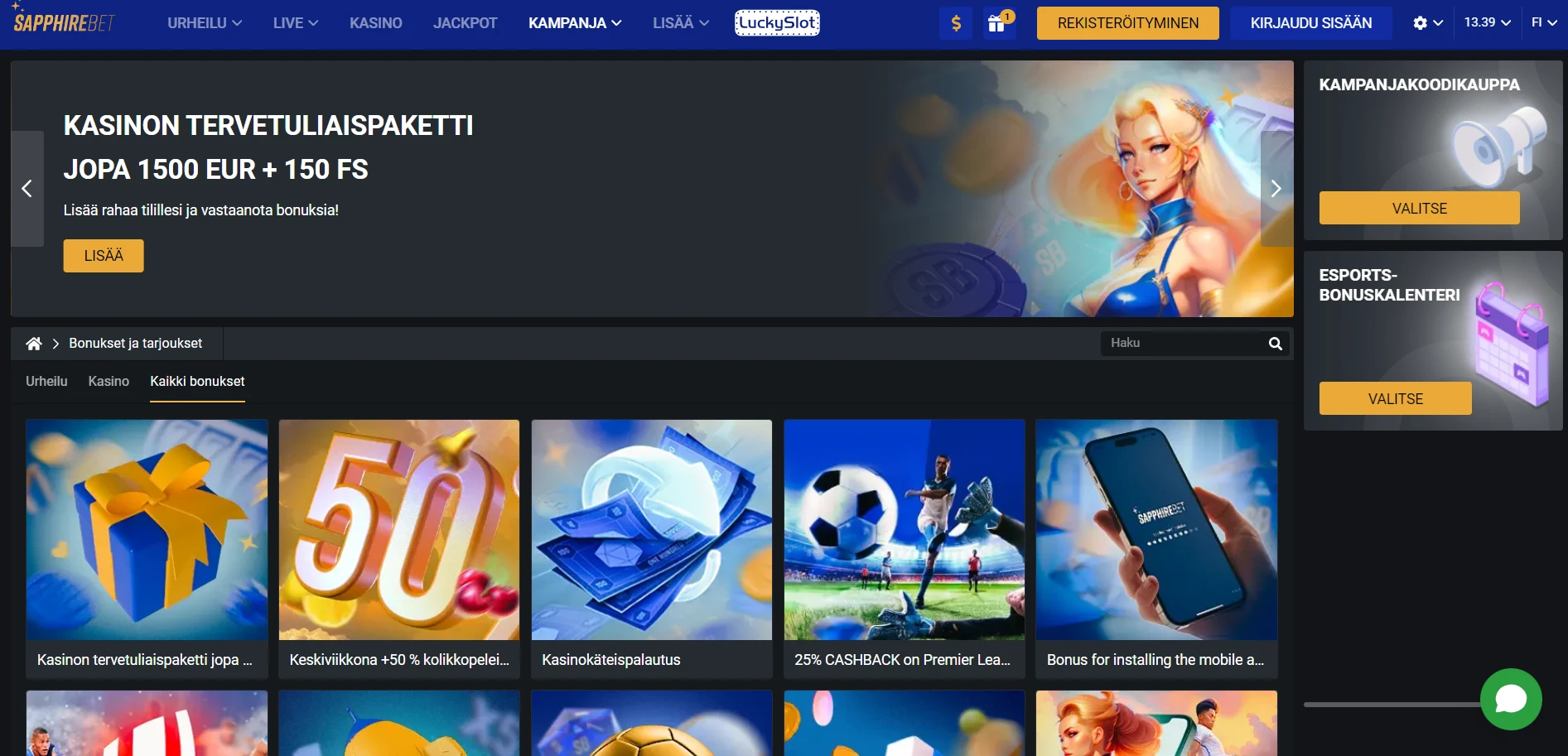 SapphireBet Casino Screenshot
