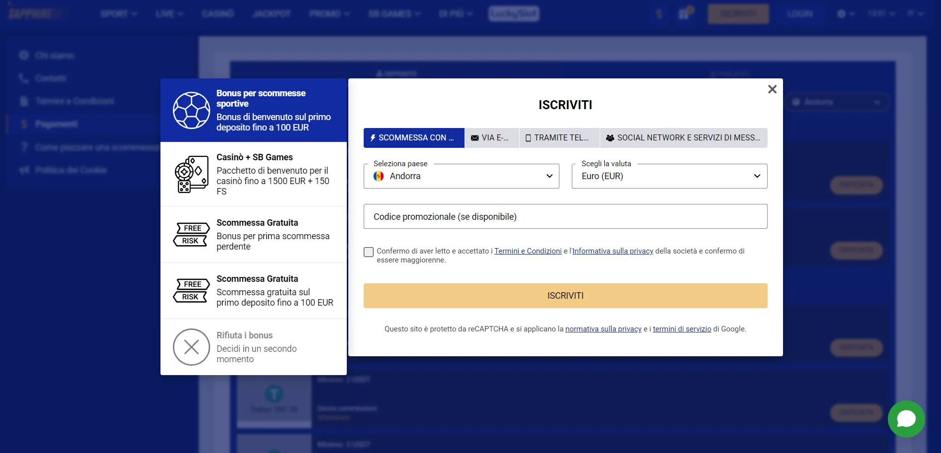 SapphireBet Casino Screenshot