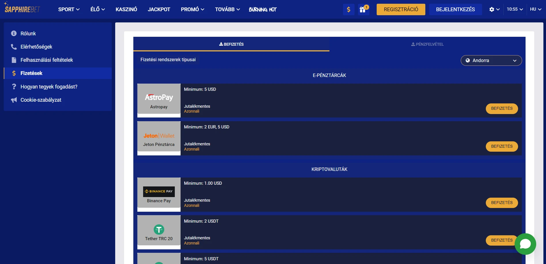 SapphireBet Casino