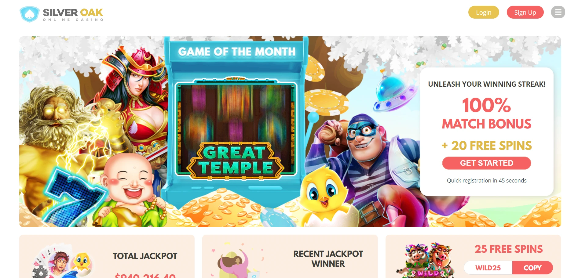Silver Oak Casino Screenshot