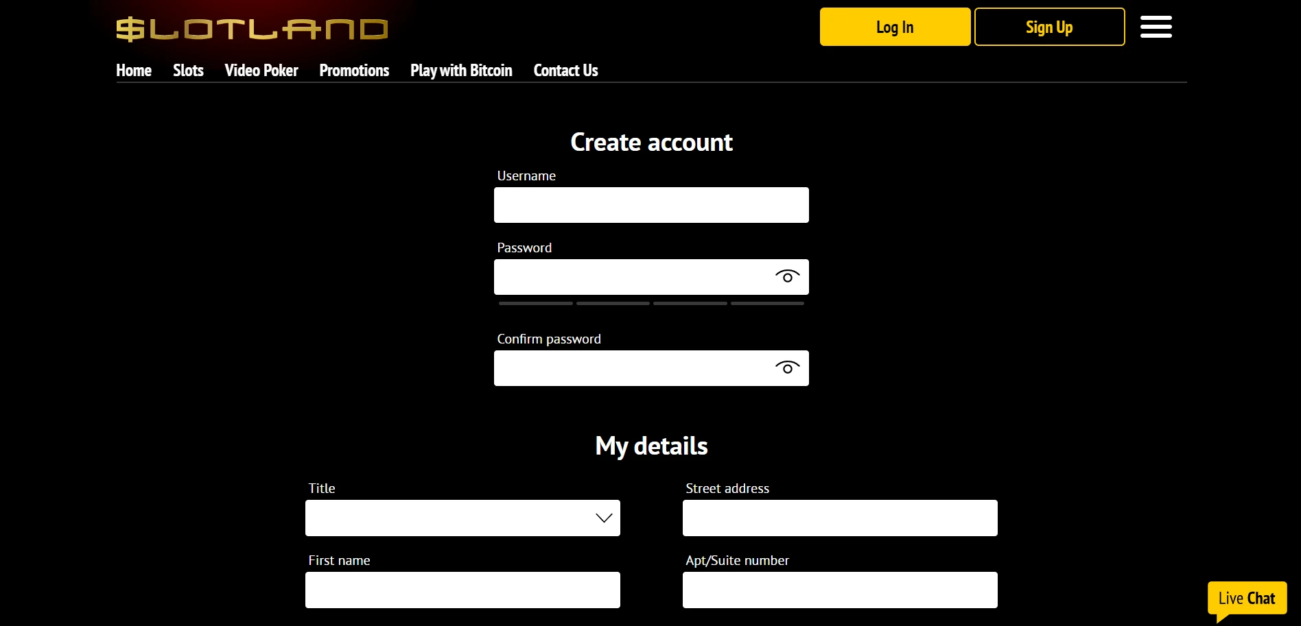 Slotland Casino Screenshot