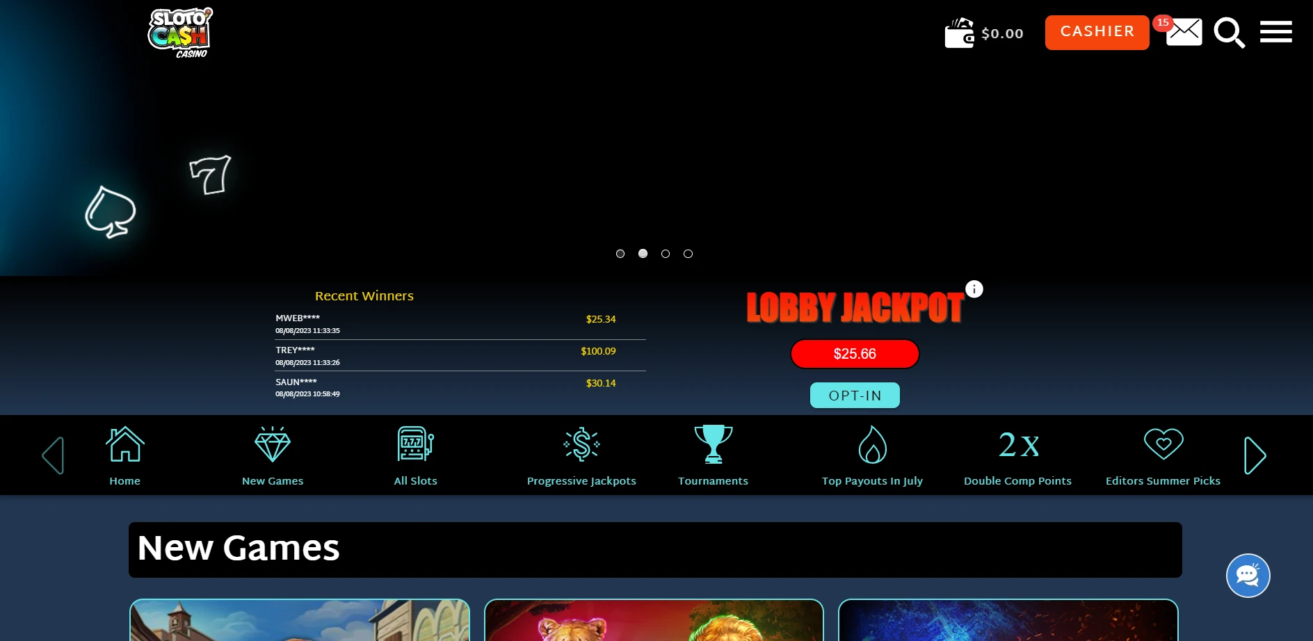 SlotoCash Casino Screenshot