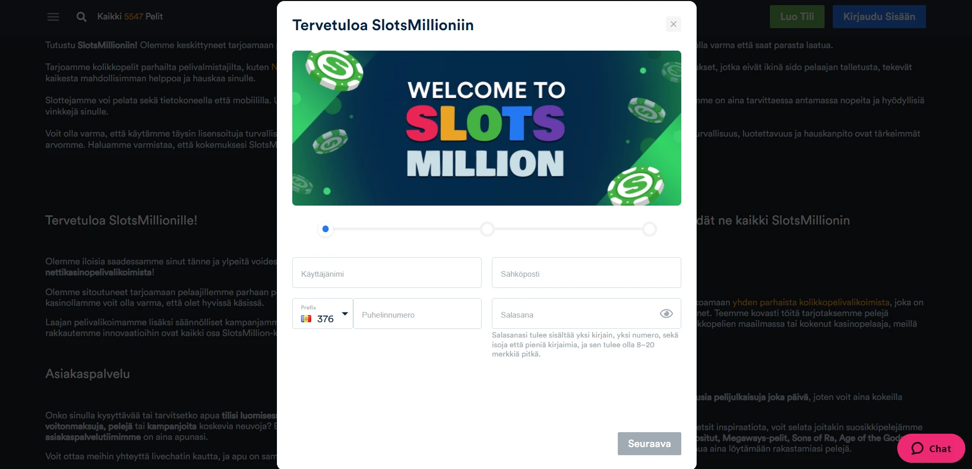 SlotsMillion Casino Screenshot