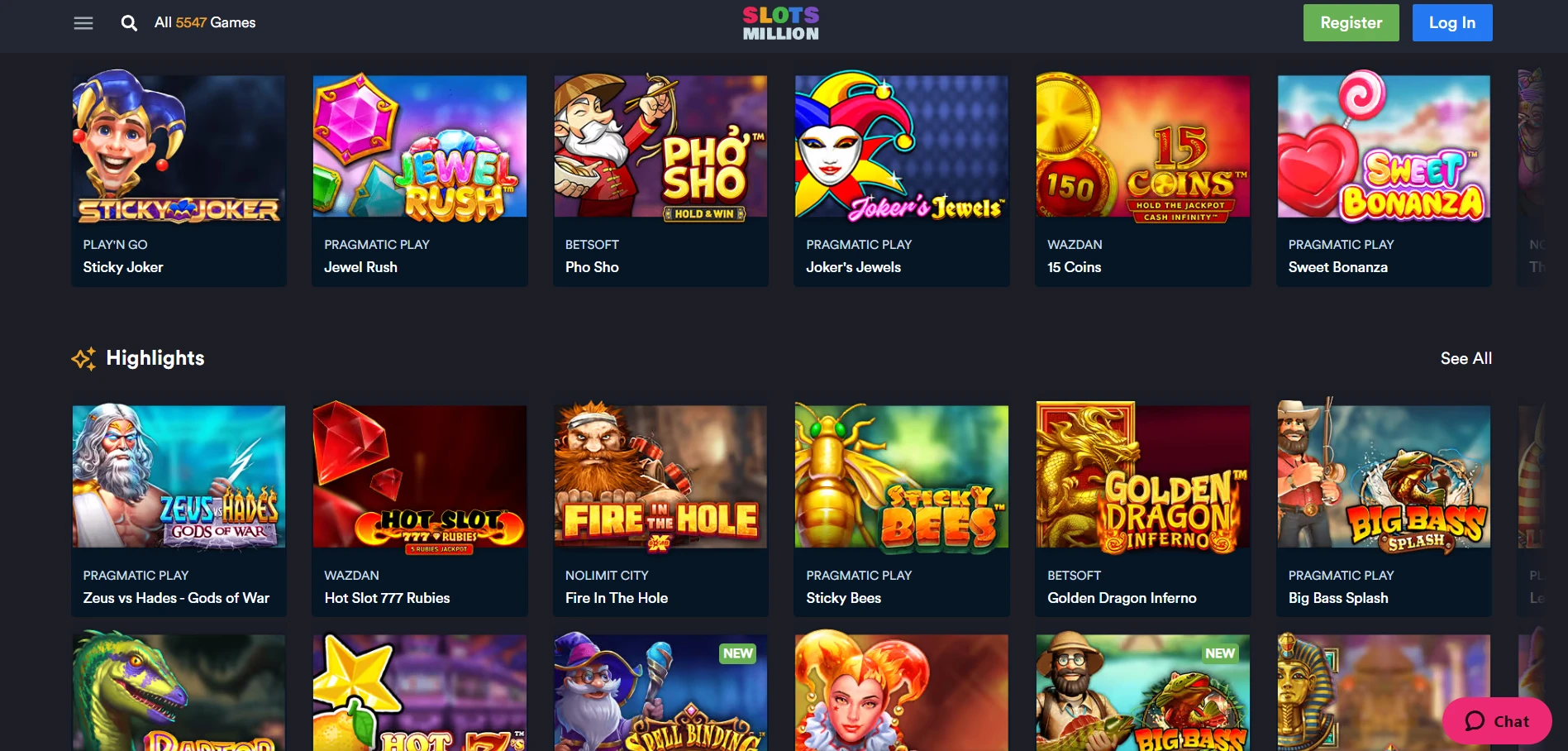 SlotsMillion Casino Screenshot