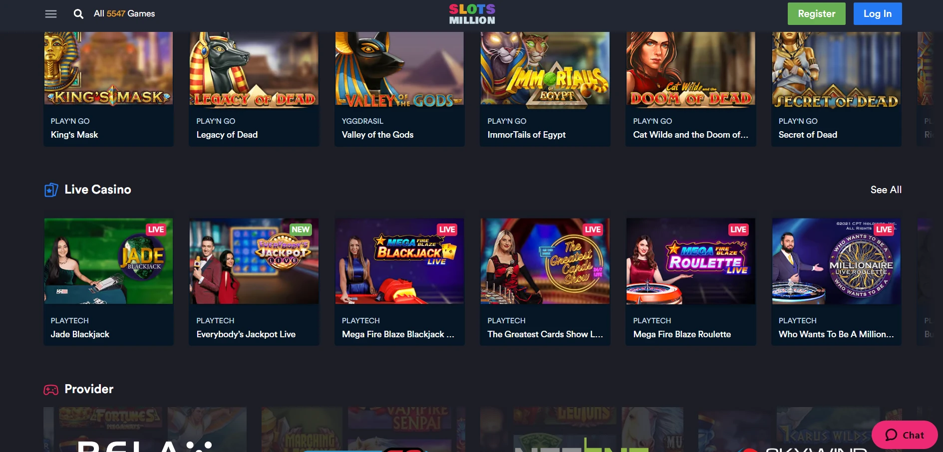 SlotsMillion Casino Screenshot