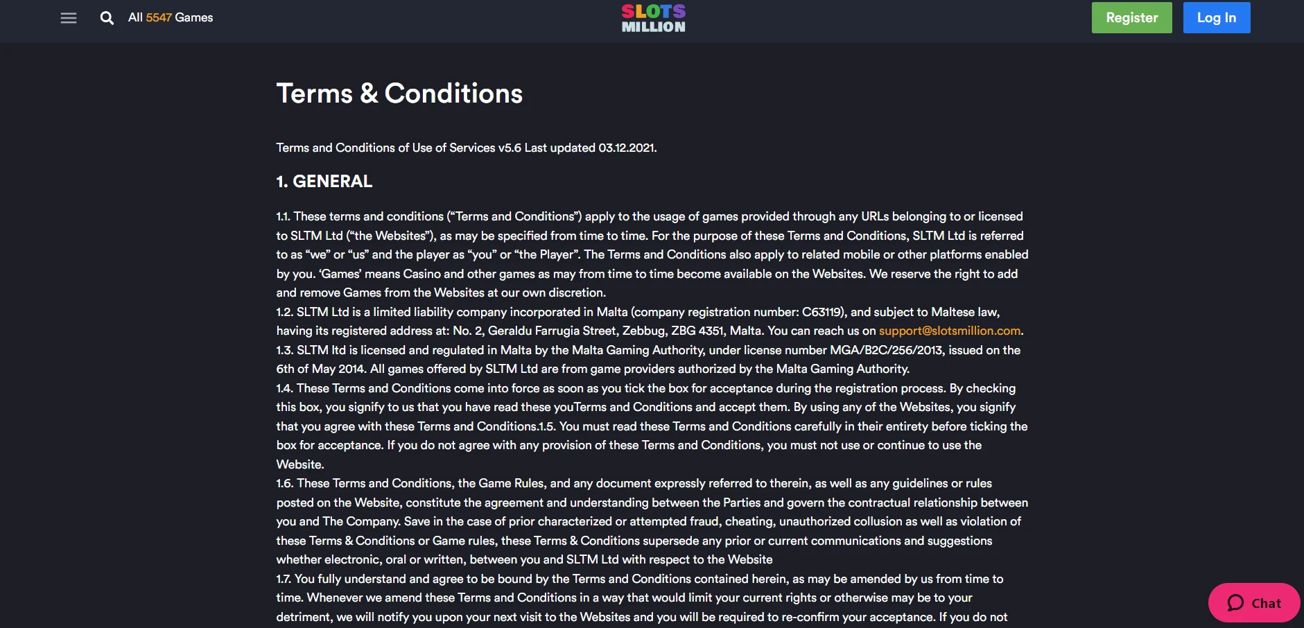 SlotsMillion Casino Screenshot