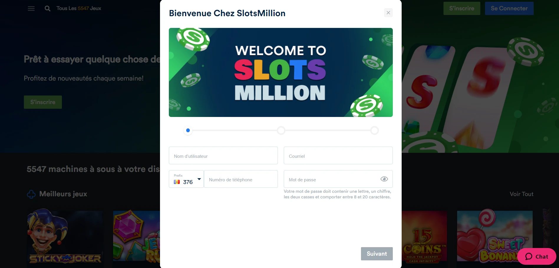 SlotsMillion Casino Screenshot