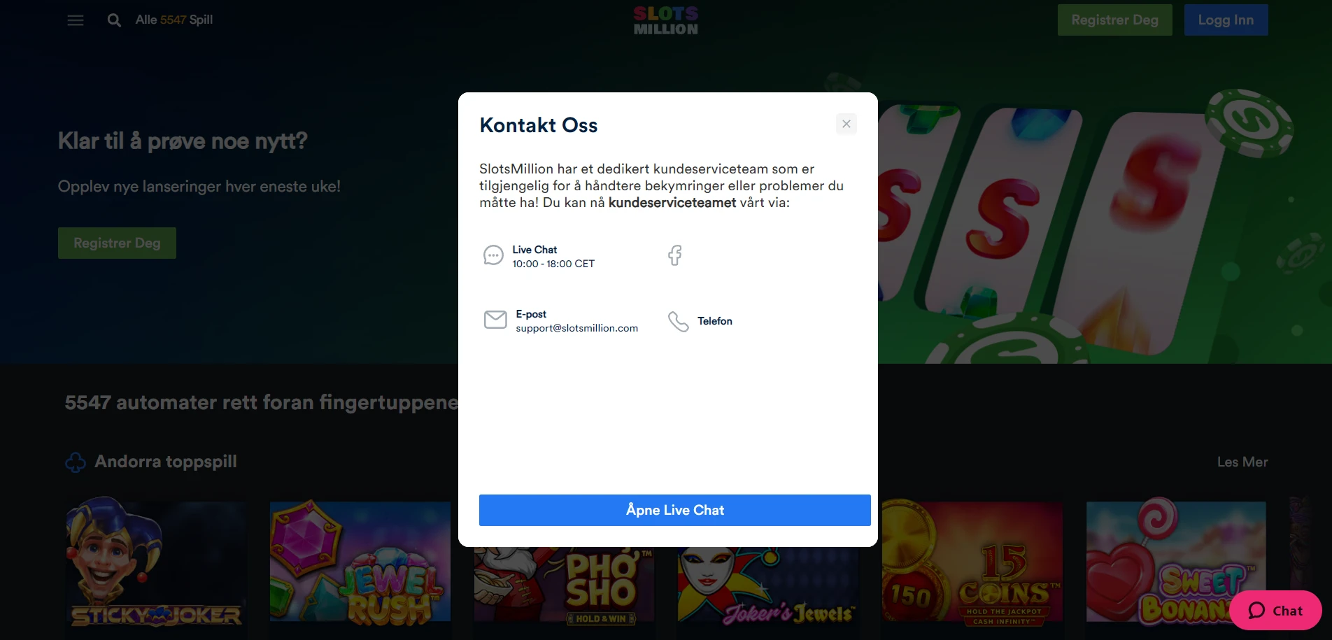SlotsMillion Casino Screenshot