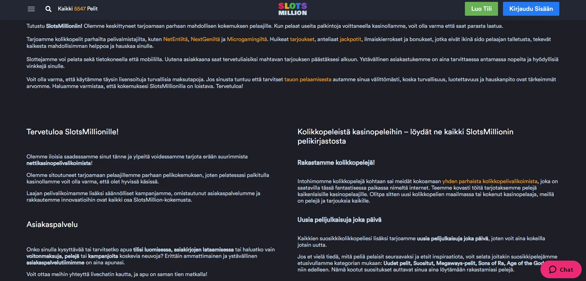 SlotsMillion Casino Screenshot