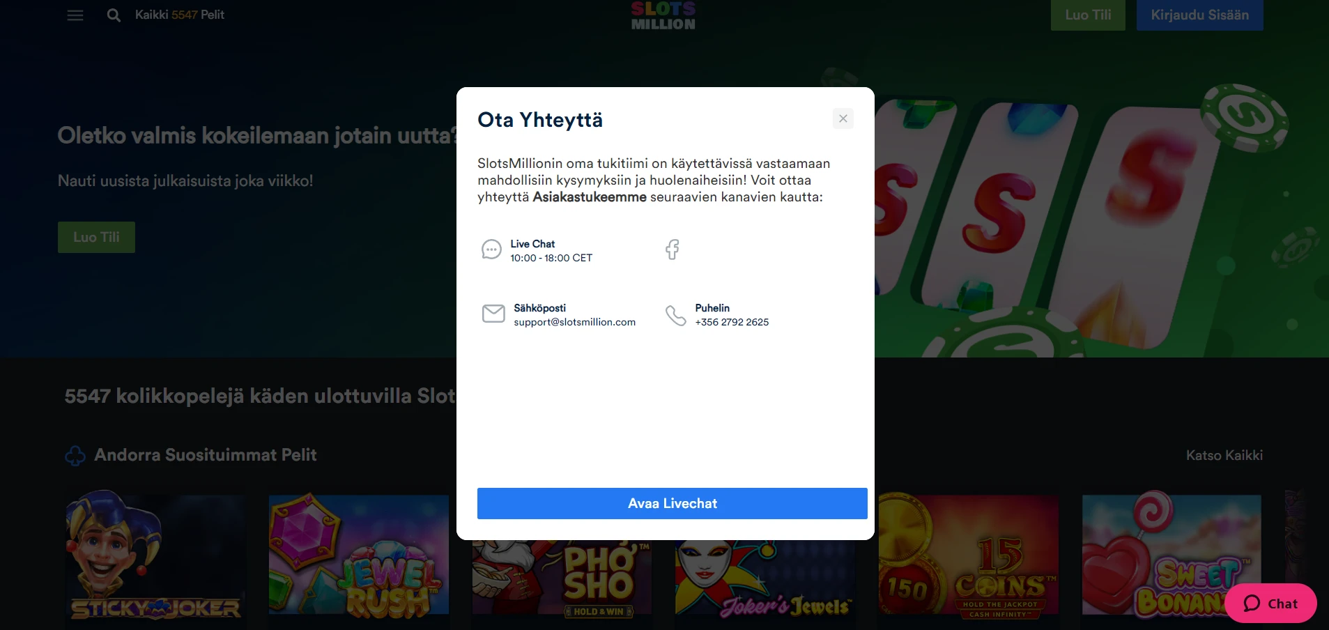 SlotsMillion Casino Screenshot