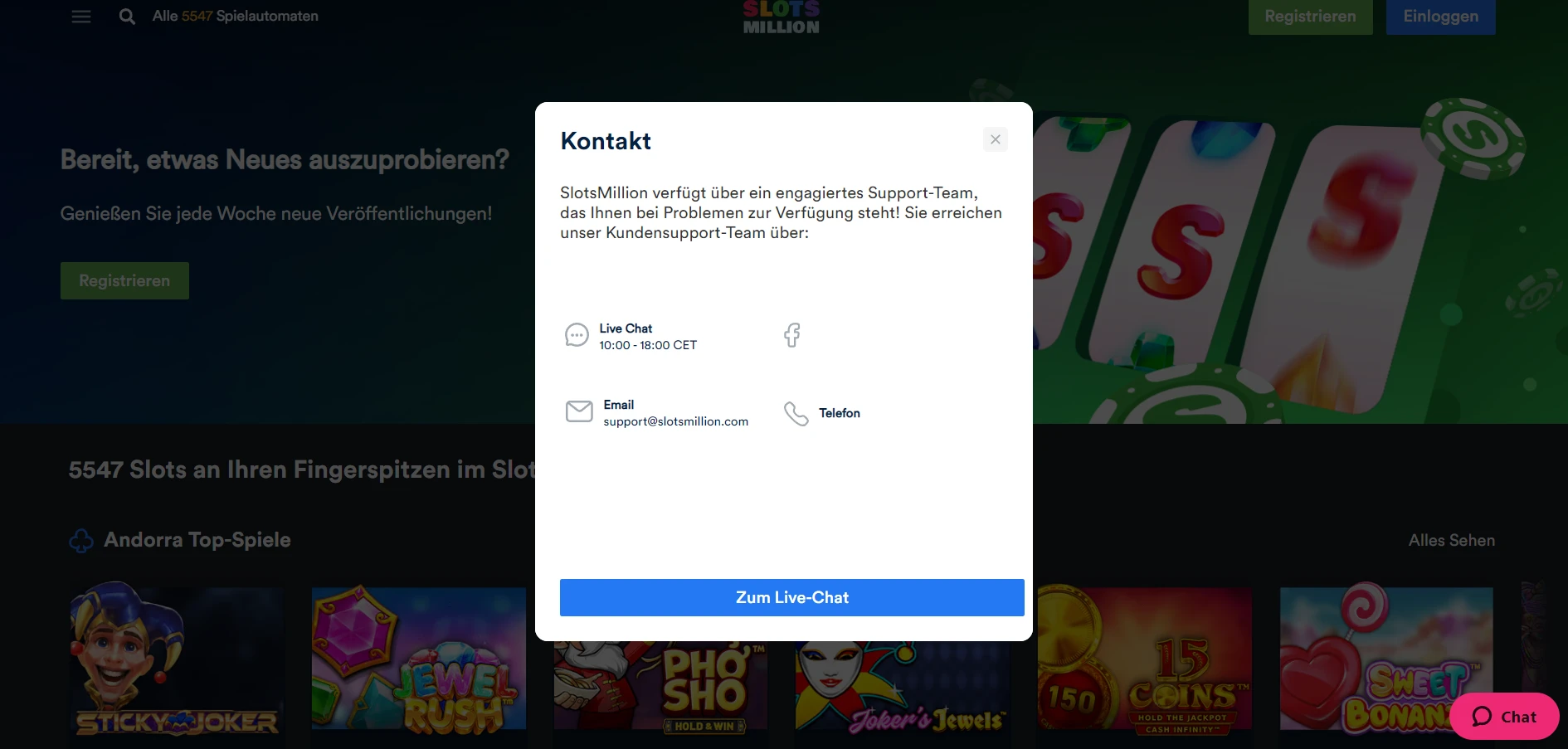 SlotsMillion Casino Screenshot