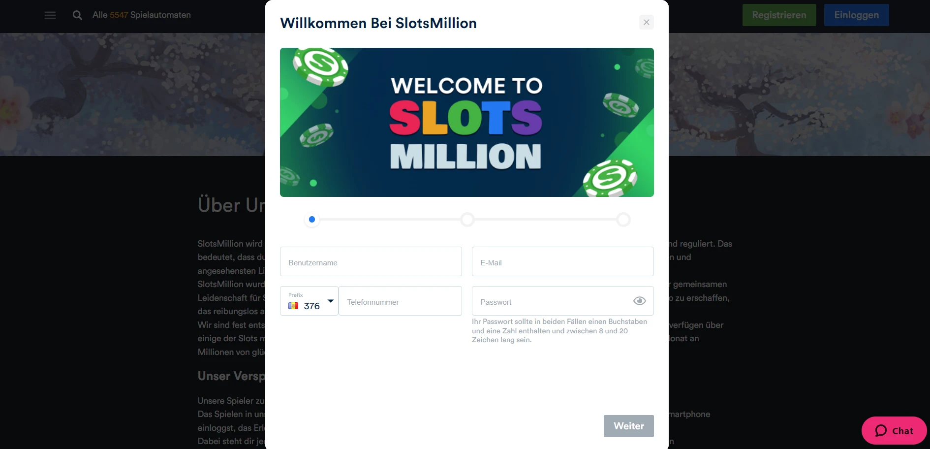SlotsMillion Casino Screenshot