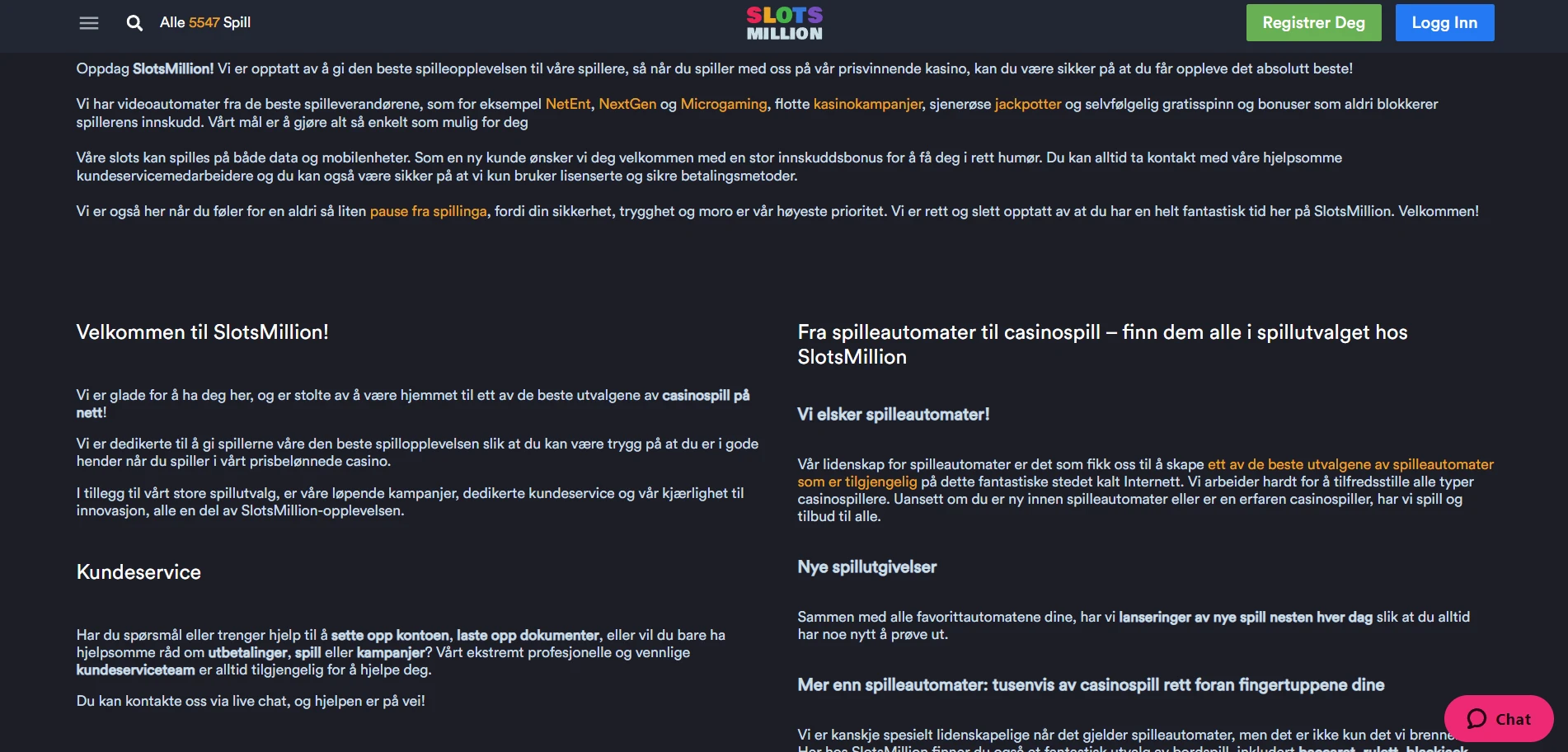 SlotsMillion Casino Screenshot
