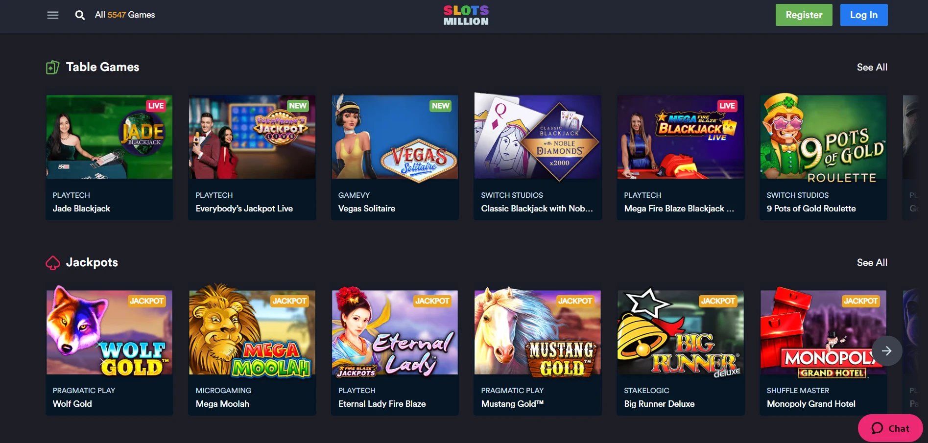 SlotsMillion Casino Screenshot