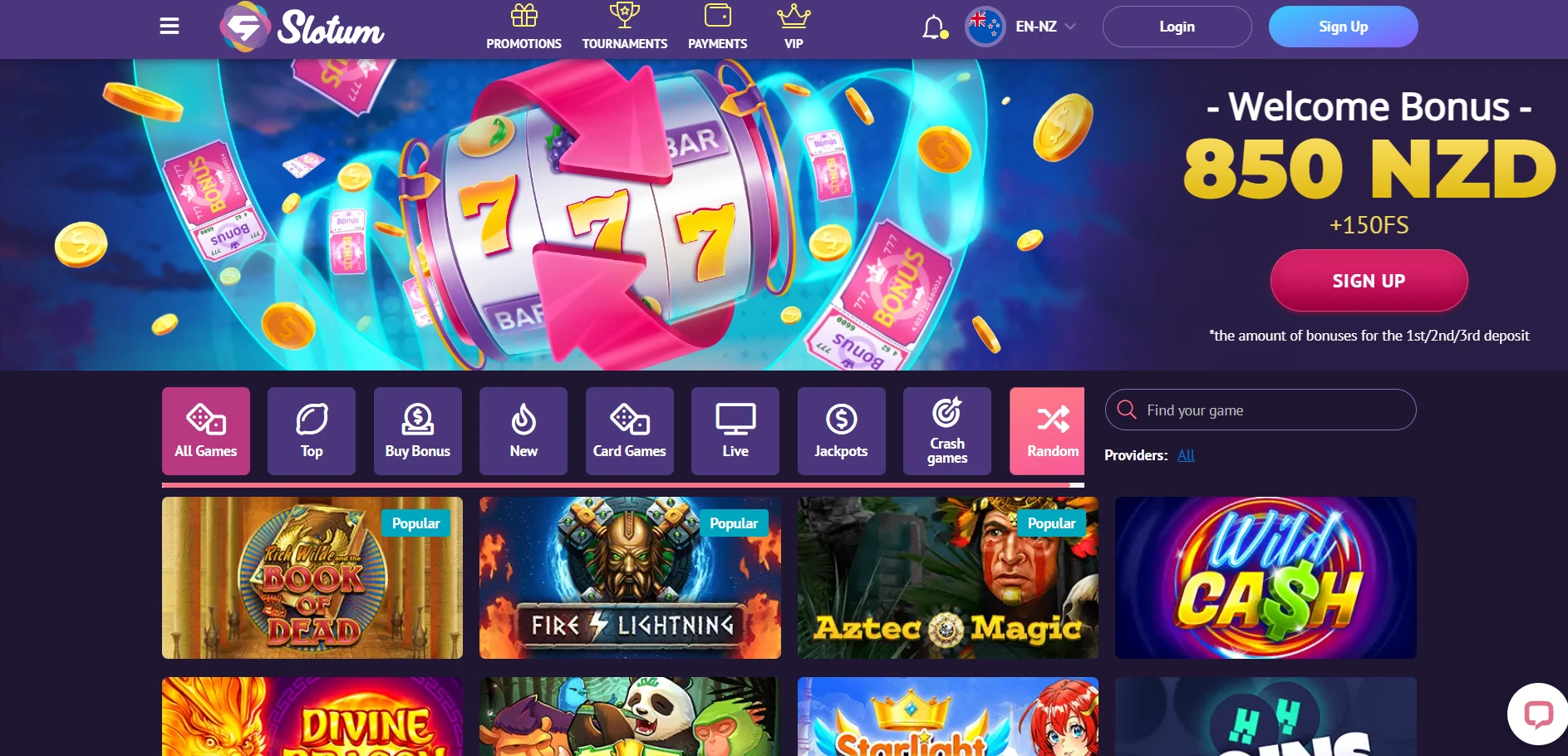 Slotum Casino Screenshot