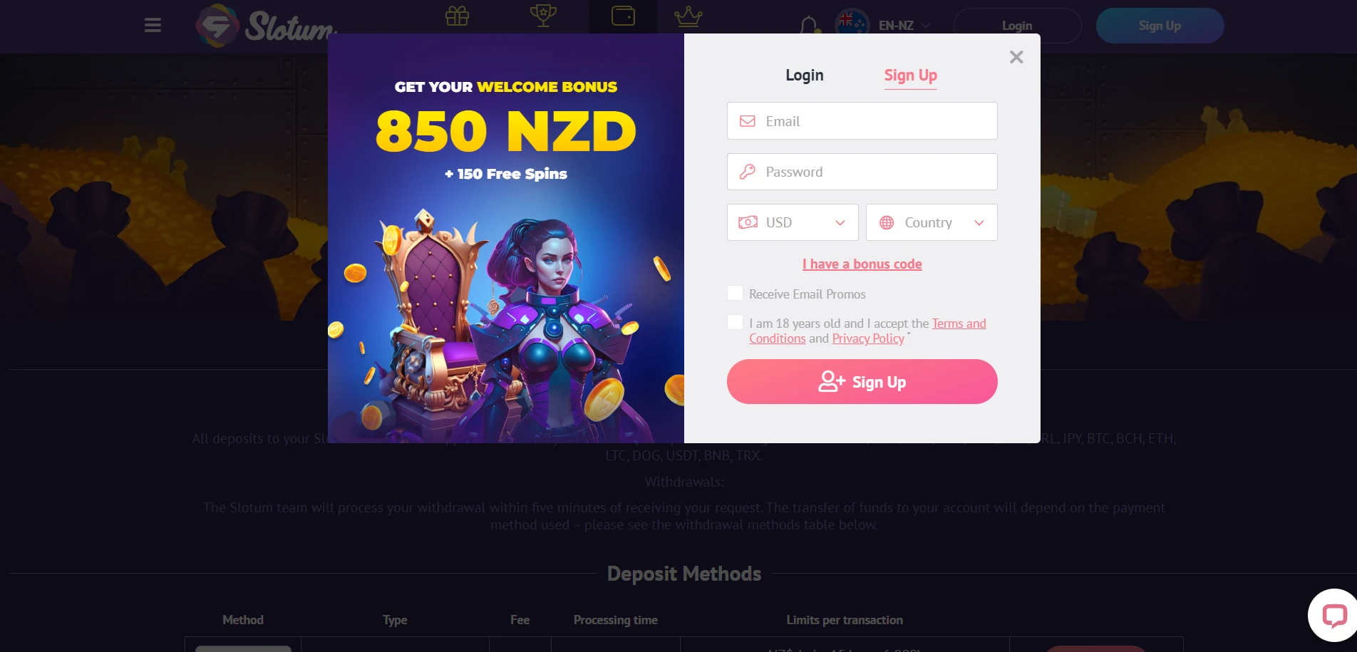 Slotum Casino Screenshot