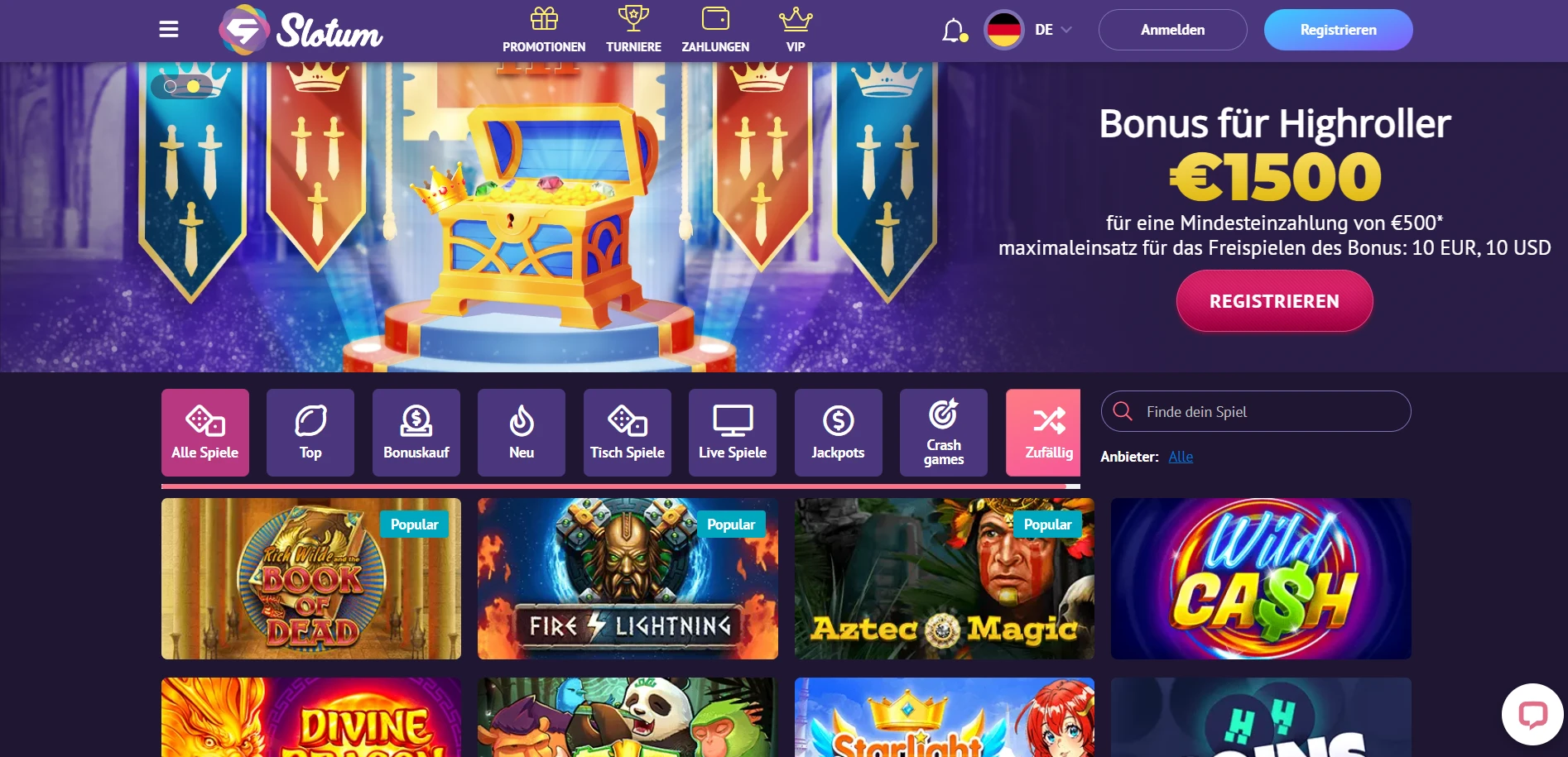 Slotum Casino Screenshot