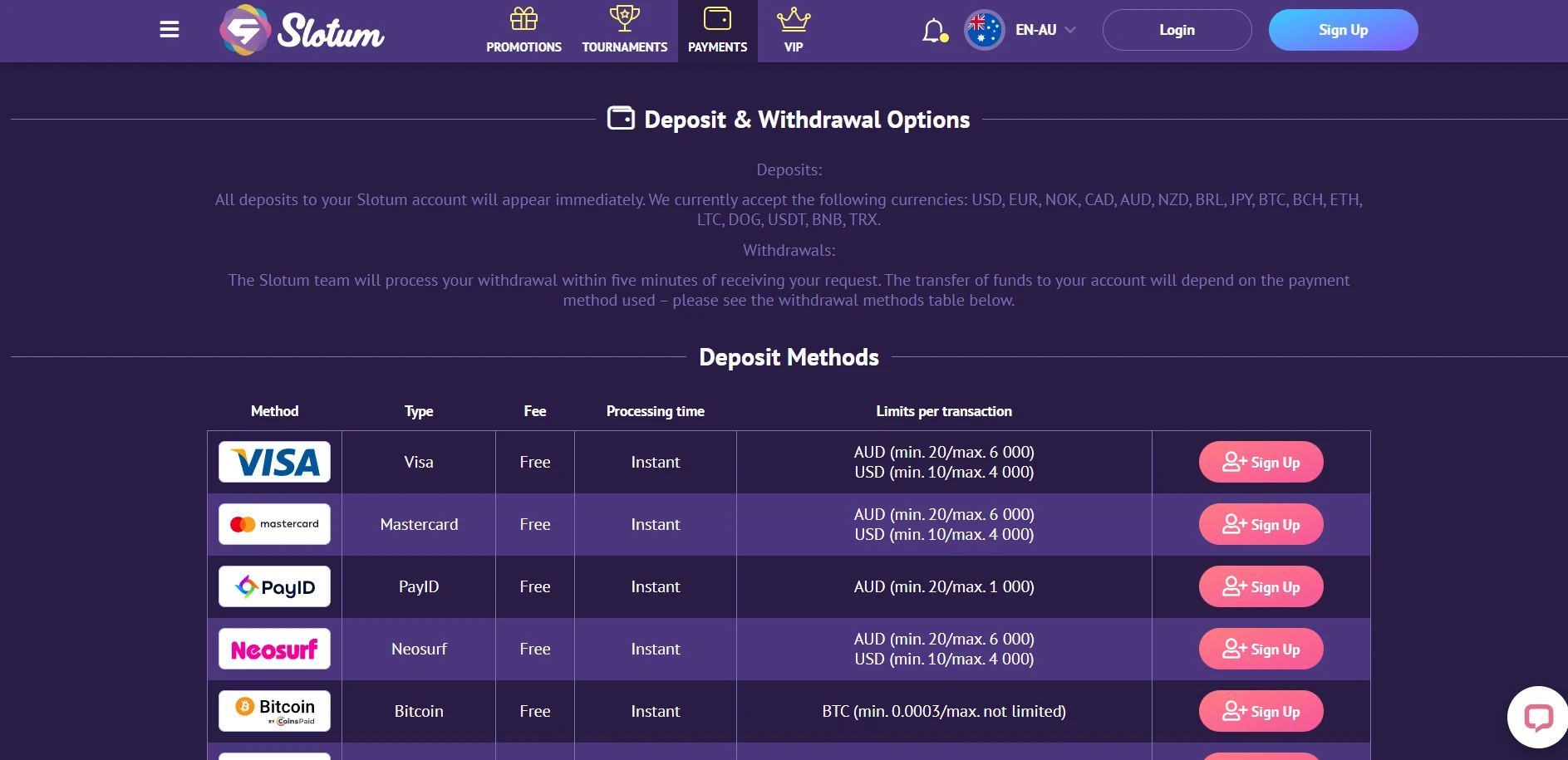 Slotum Casino Screenshot