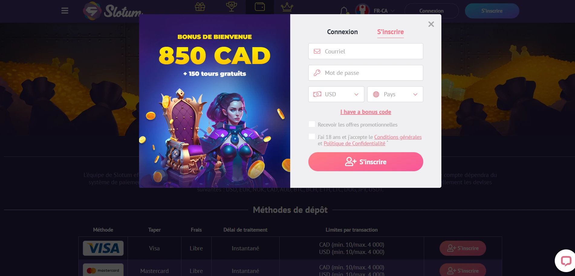 Slotum Casino Screenshot