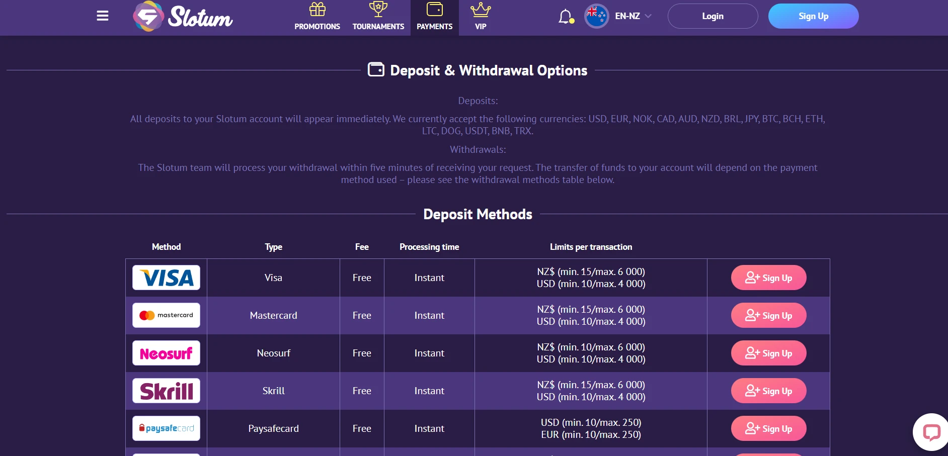 Slotum Casino Screenshot