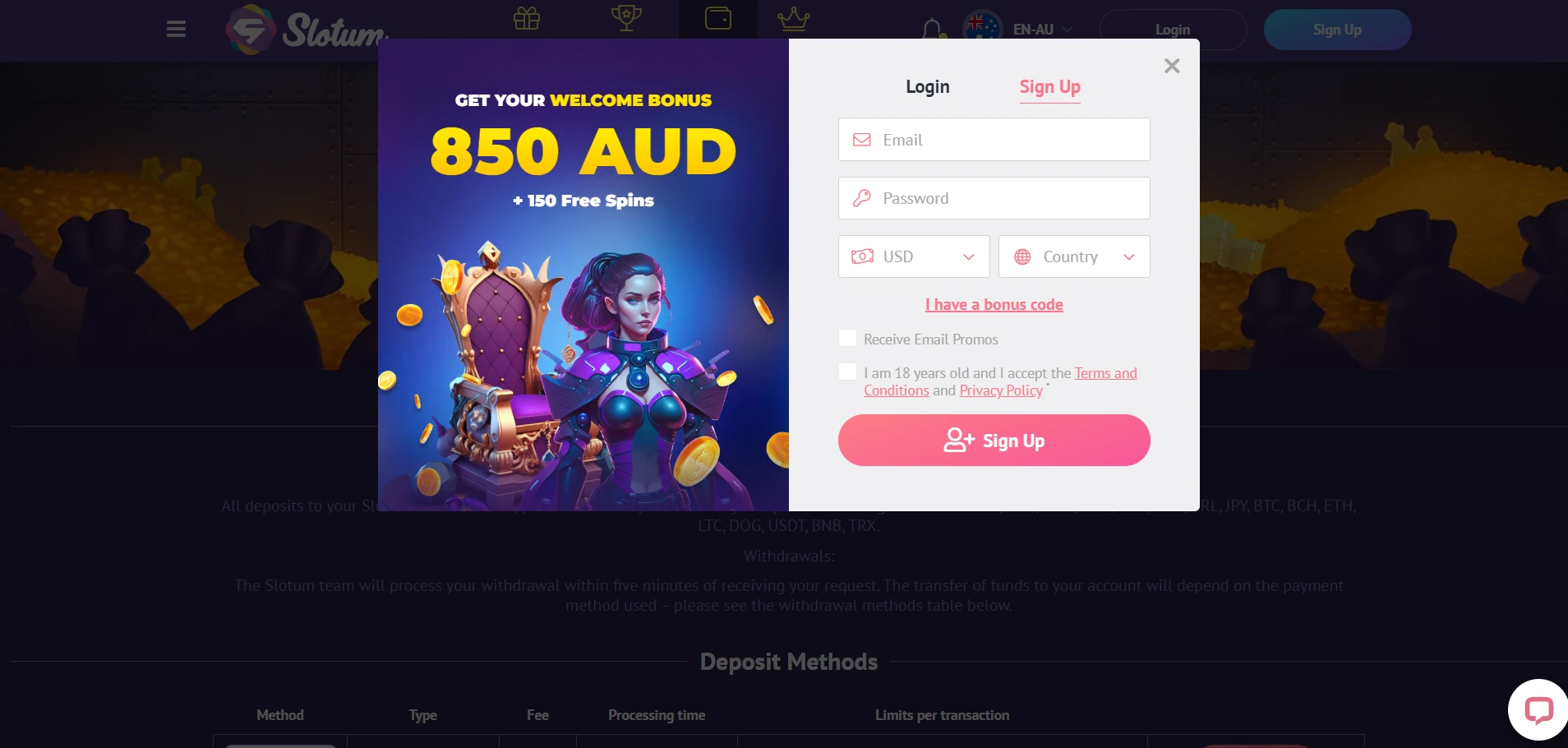 Slotum Casino Screenshot