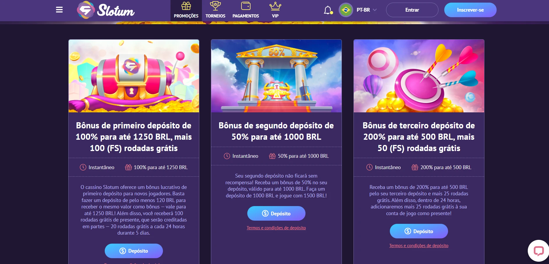Slotum Casino Screenshot