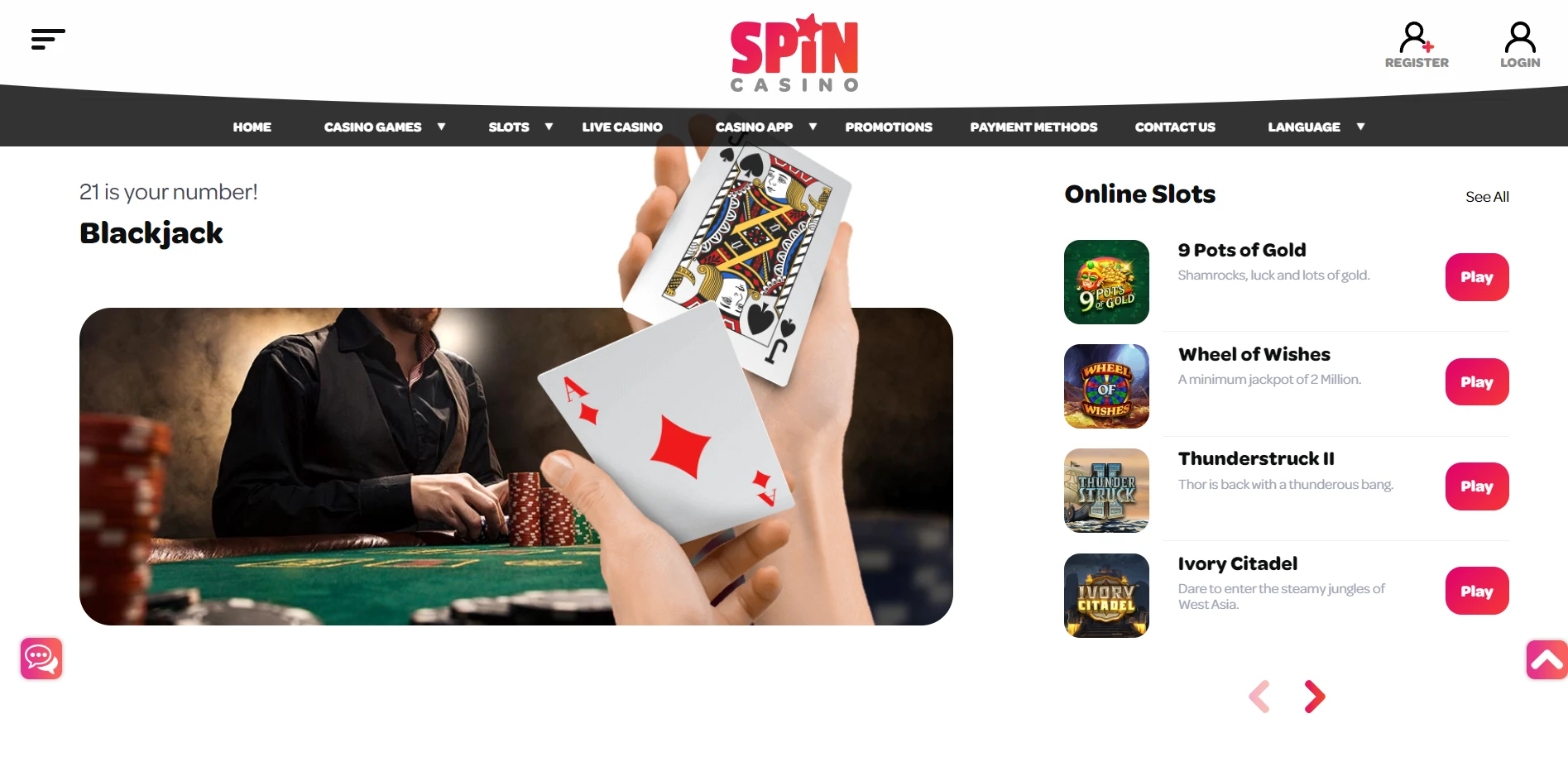 Spin Casino Screenshot