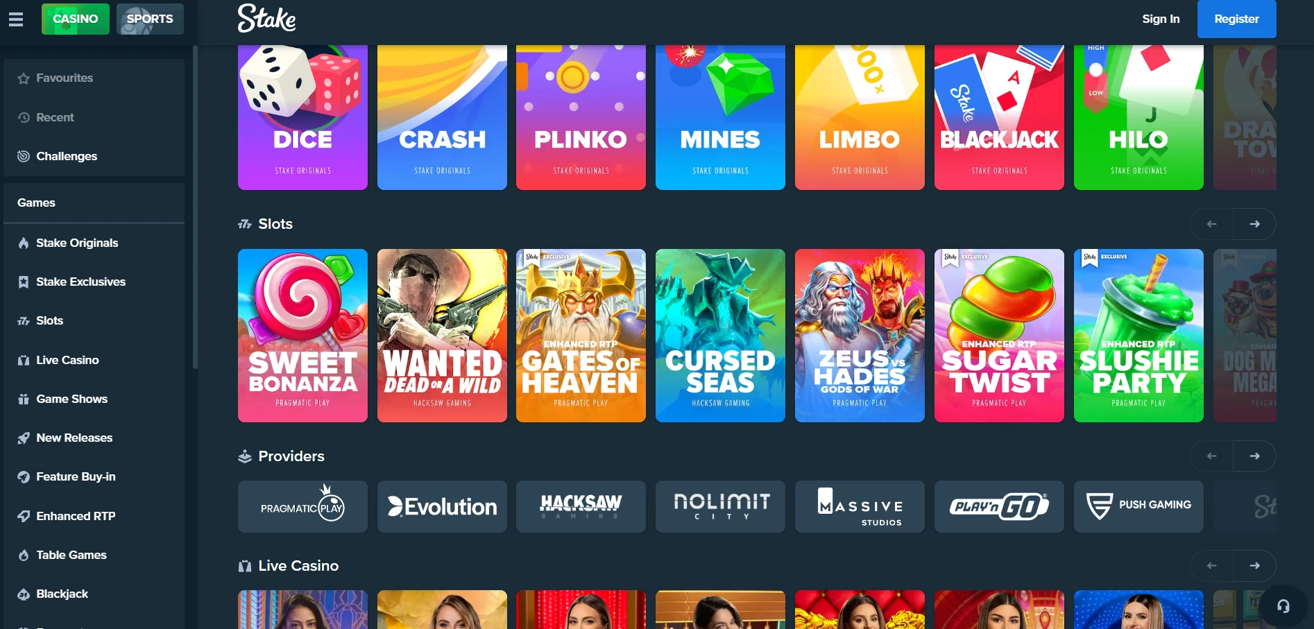 Stake Casino Screenshot