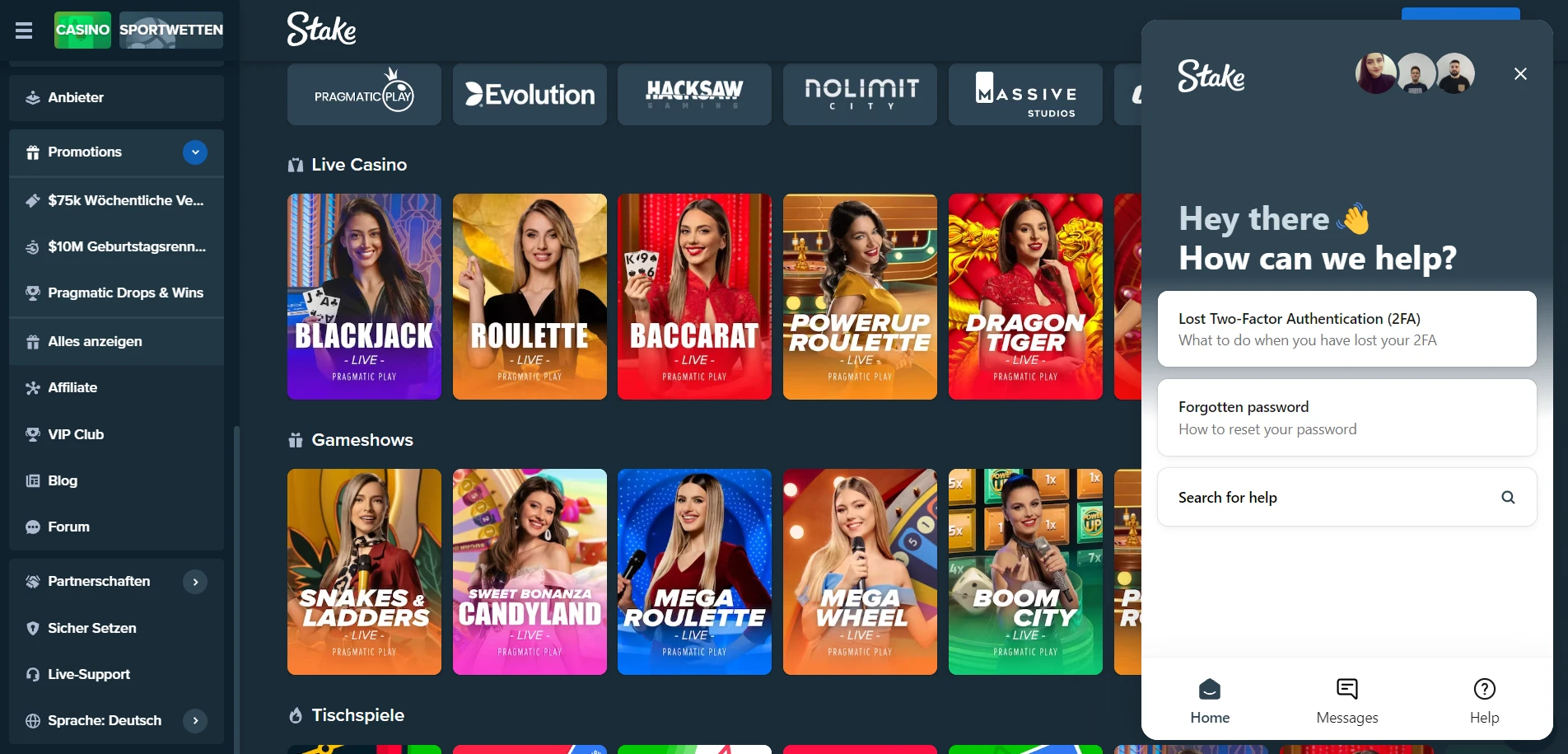 Stake Casino Screenshot