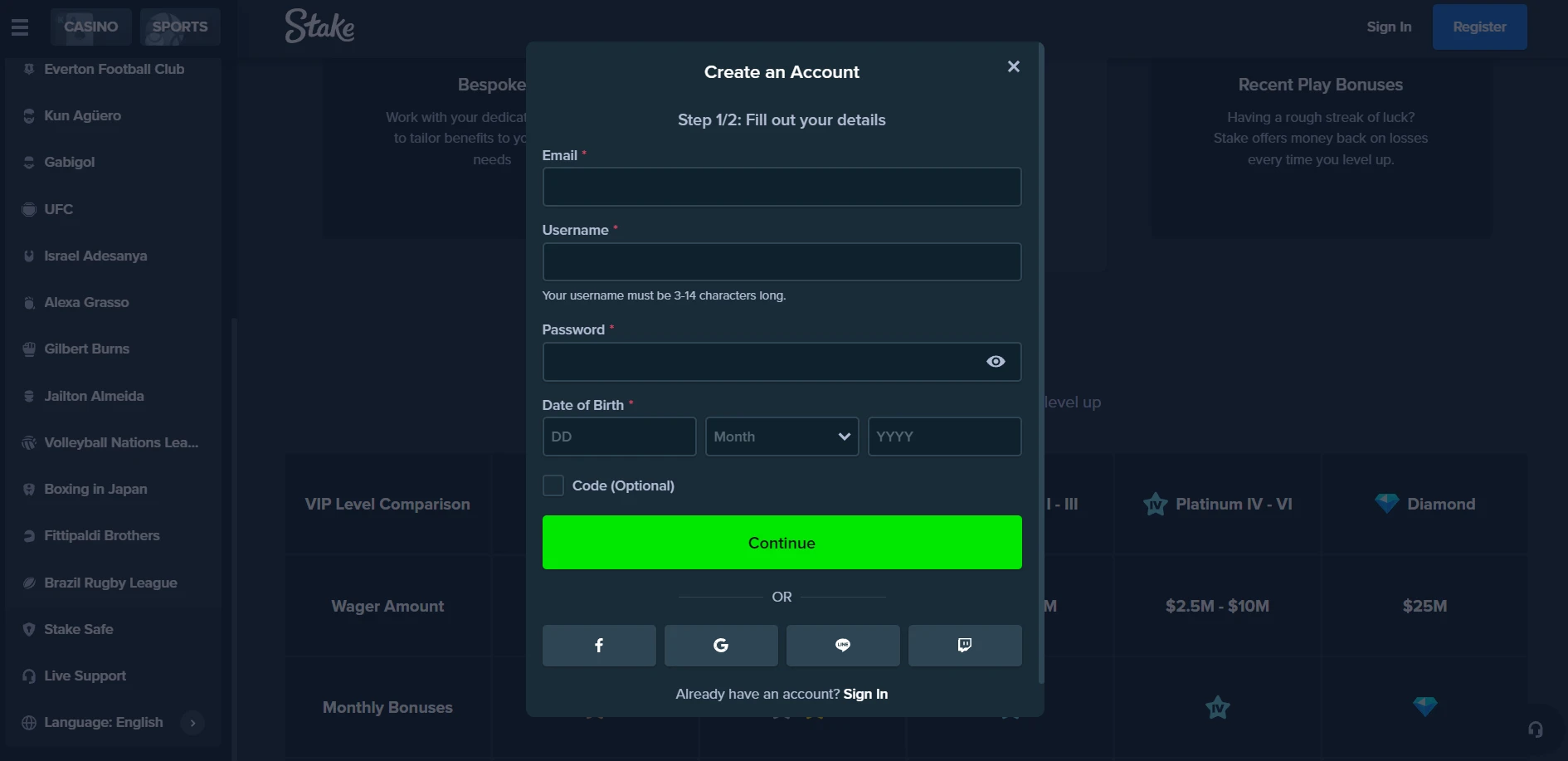 Stake Casino Screenshot