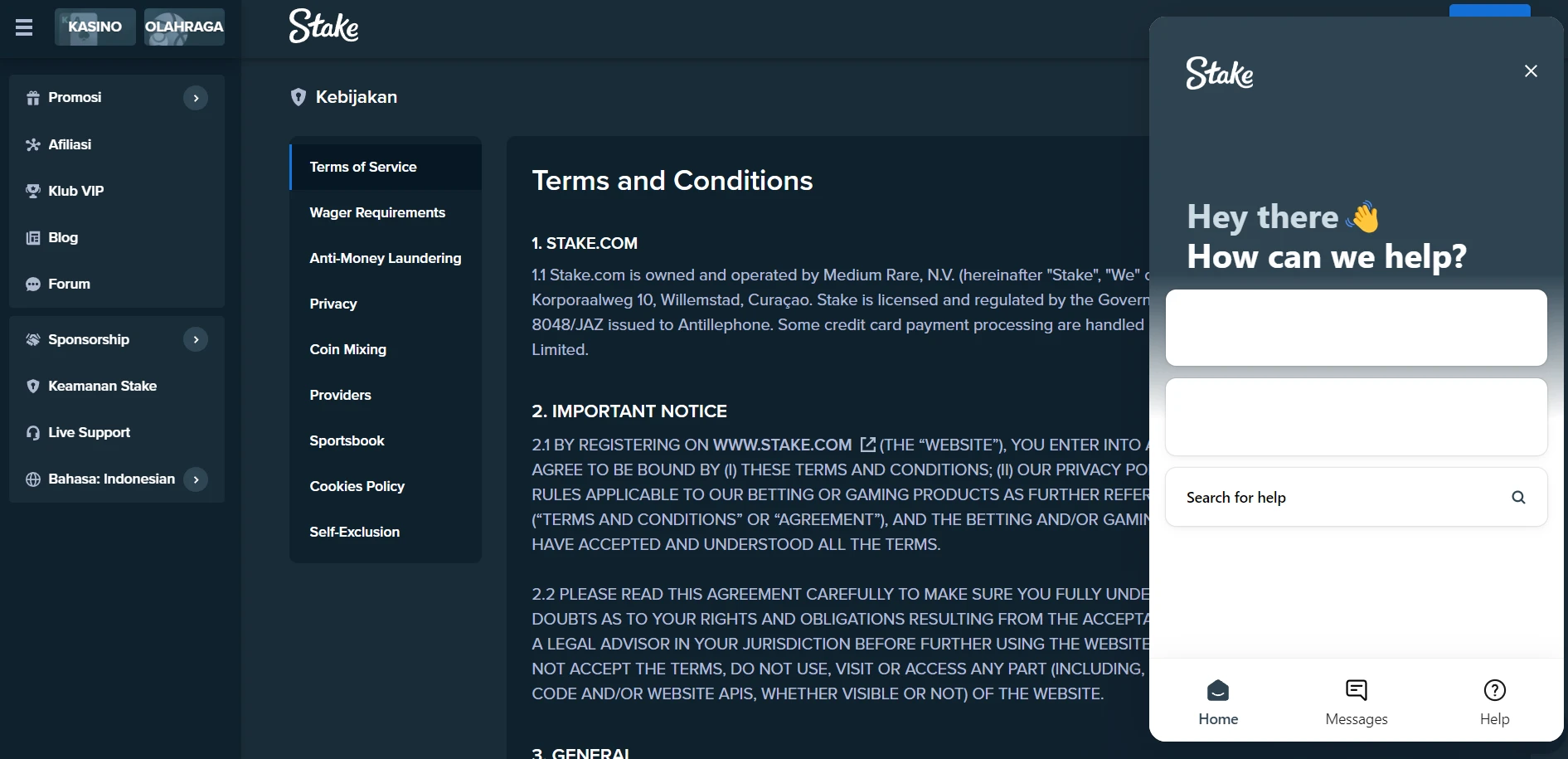 Stake Casino Screenshot