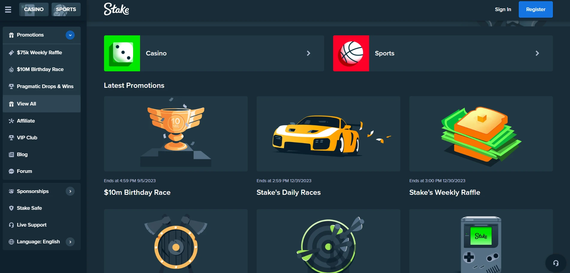 Stake Casino Screenshot