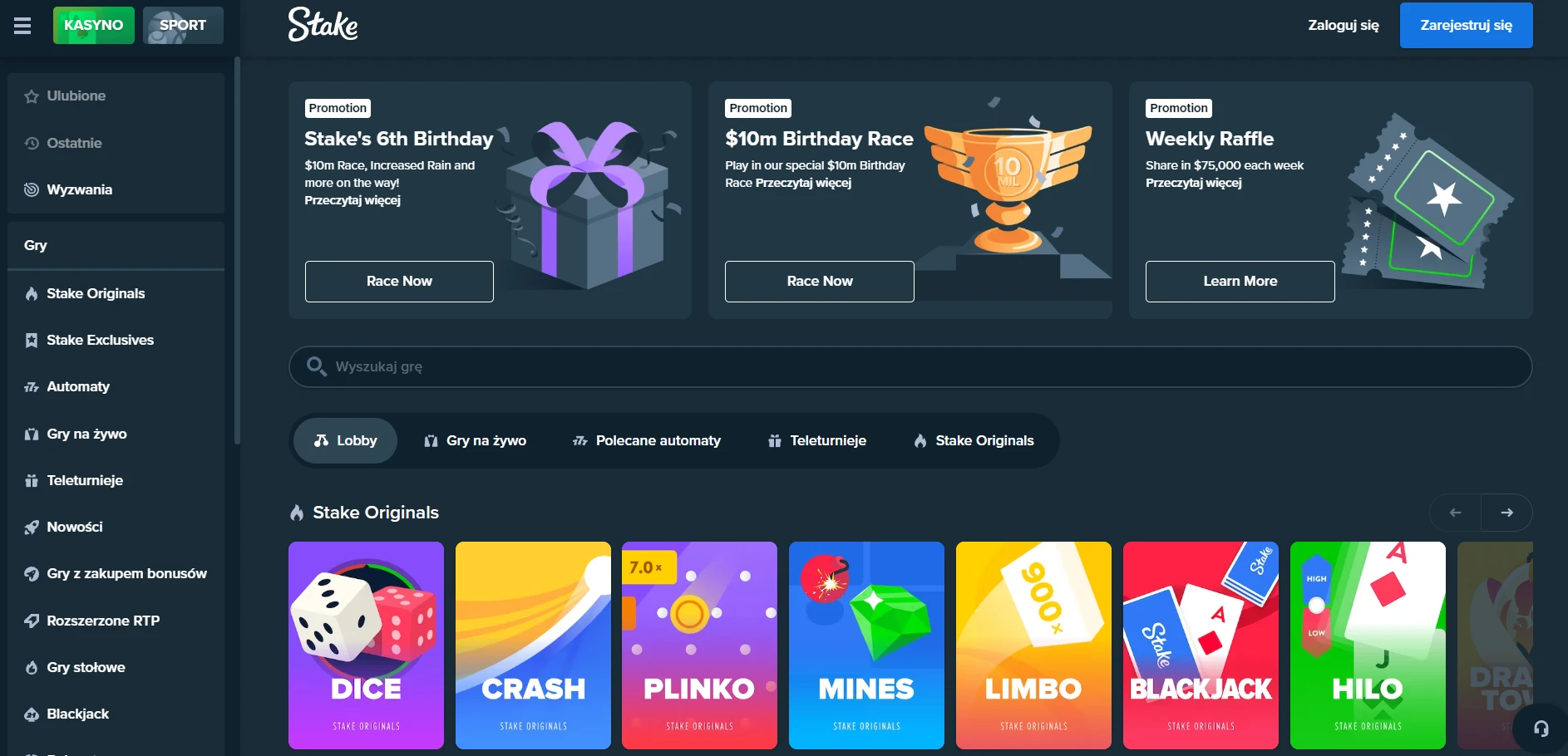 Stake Casino Screenshot
