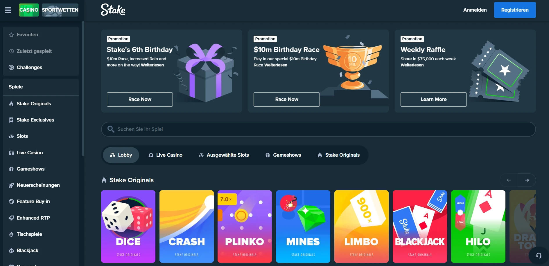 Stake Casino Screenshot
