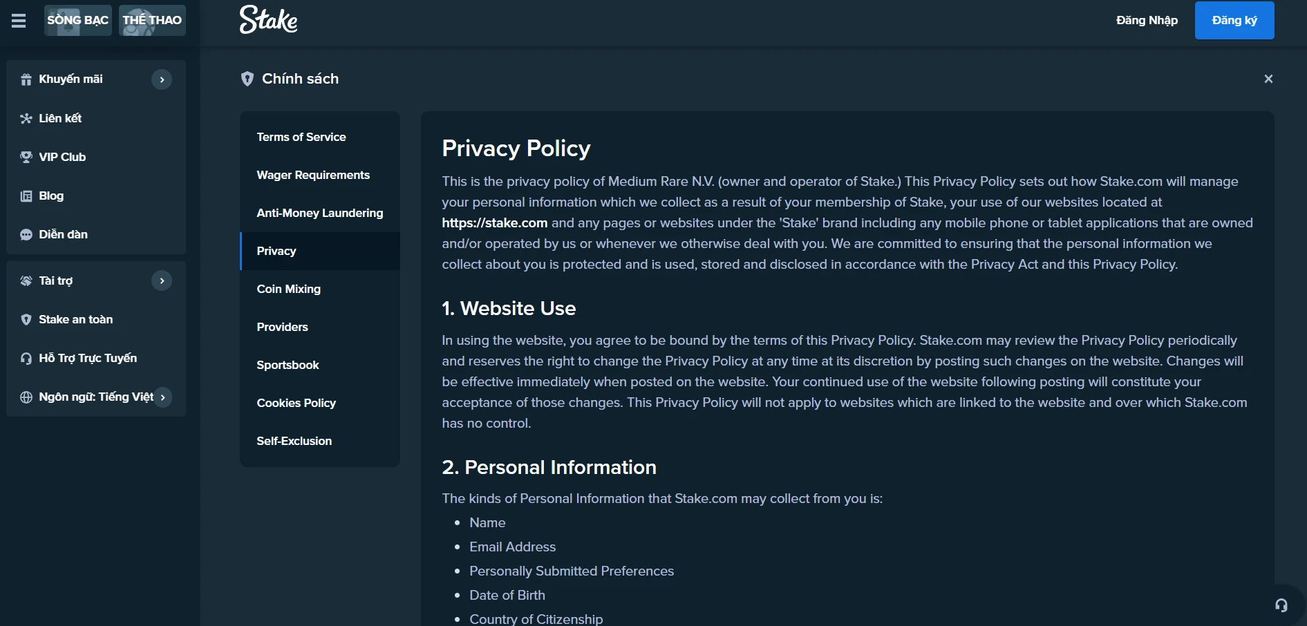 Stake Casino Screenshot