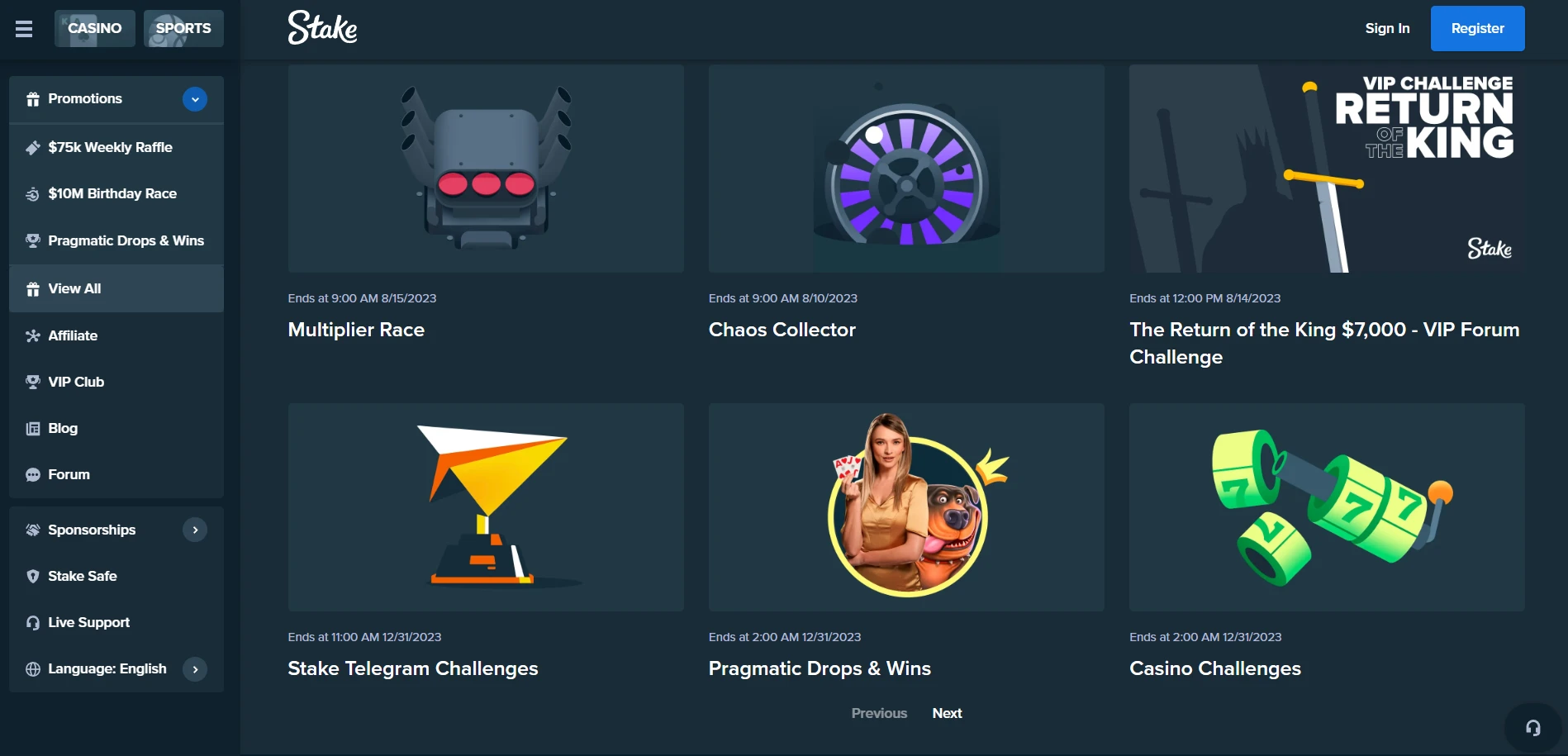 Stake Casino Screenshot