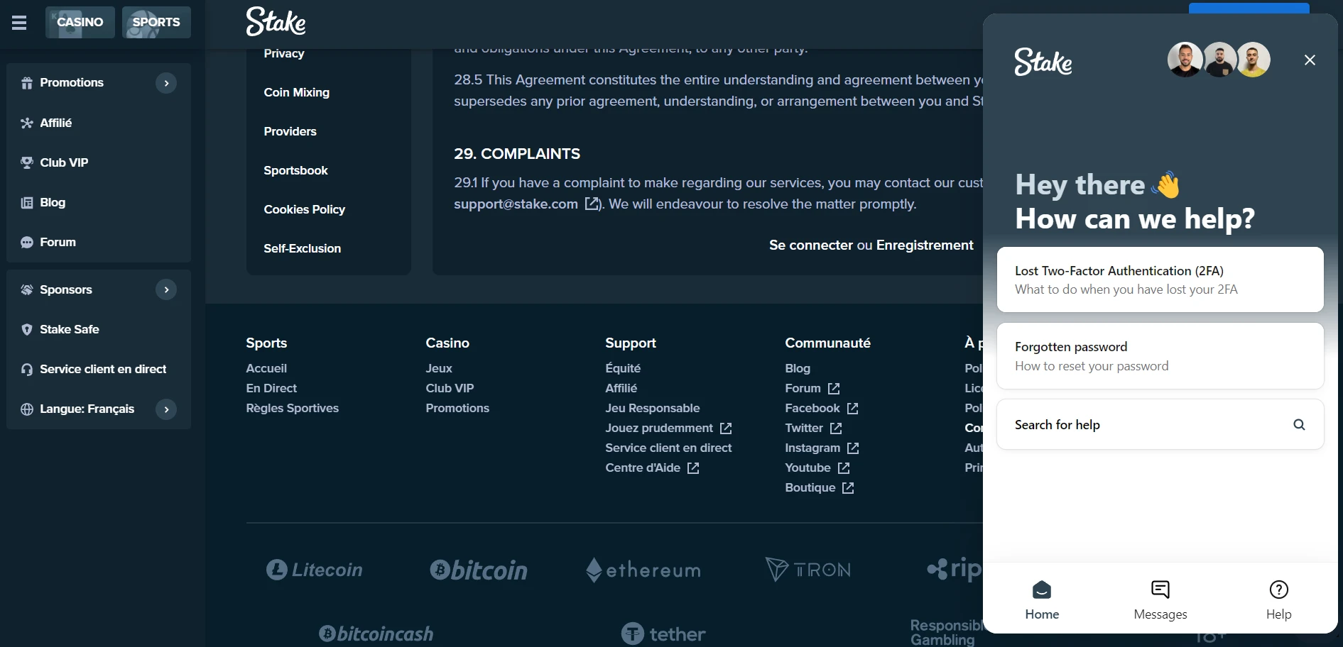 Stake Casino Screenshot