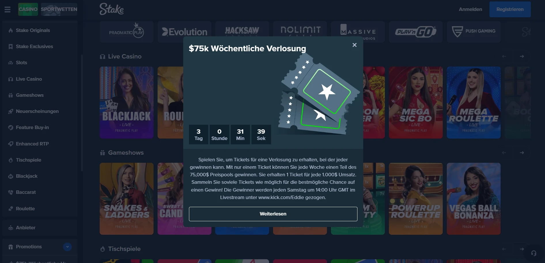Stake Casino Screenshot