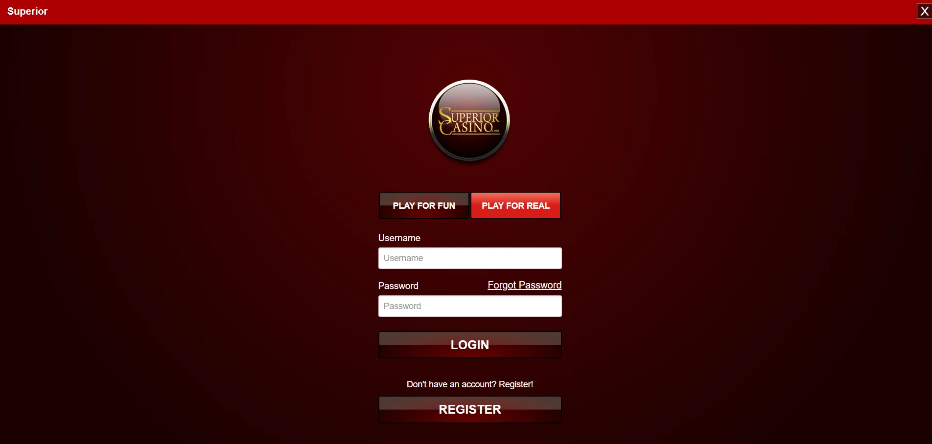 Superior Casino Screenshot