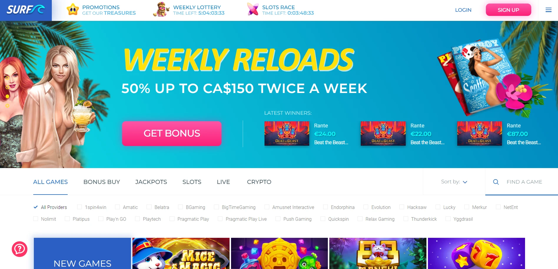 Surf Casino Screenshot