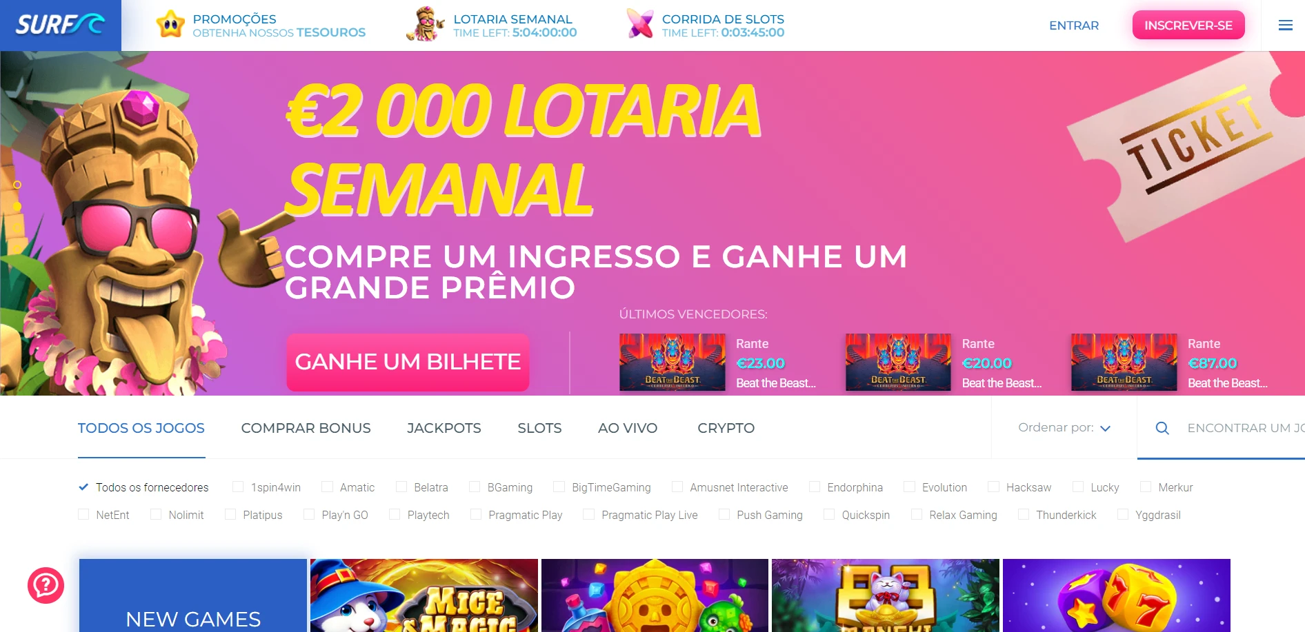 Surf Casino Screenshot