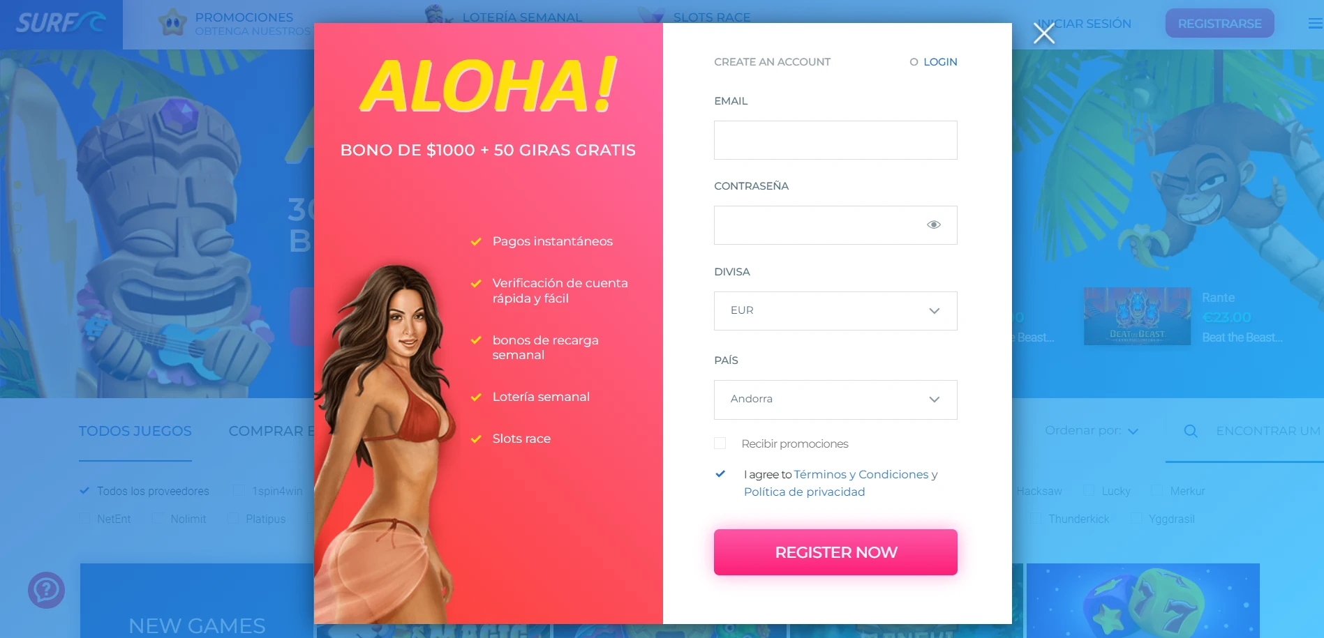 Surf Casino Screenshot