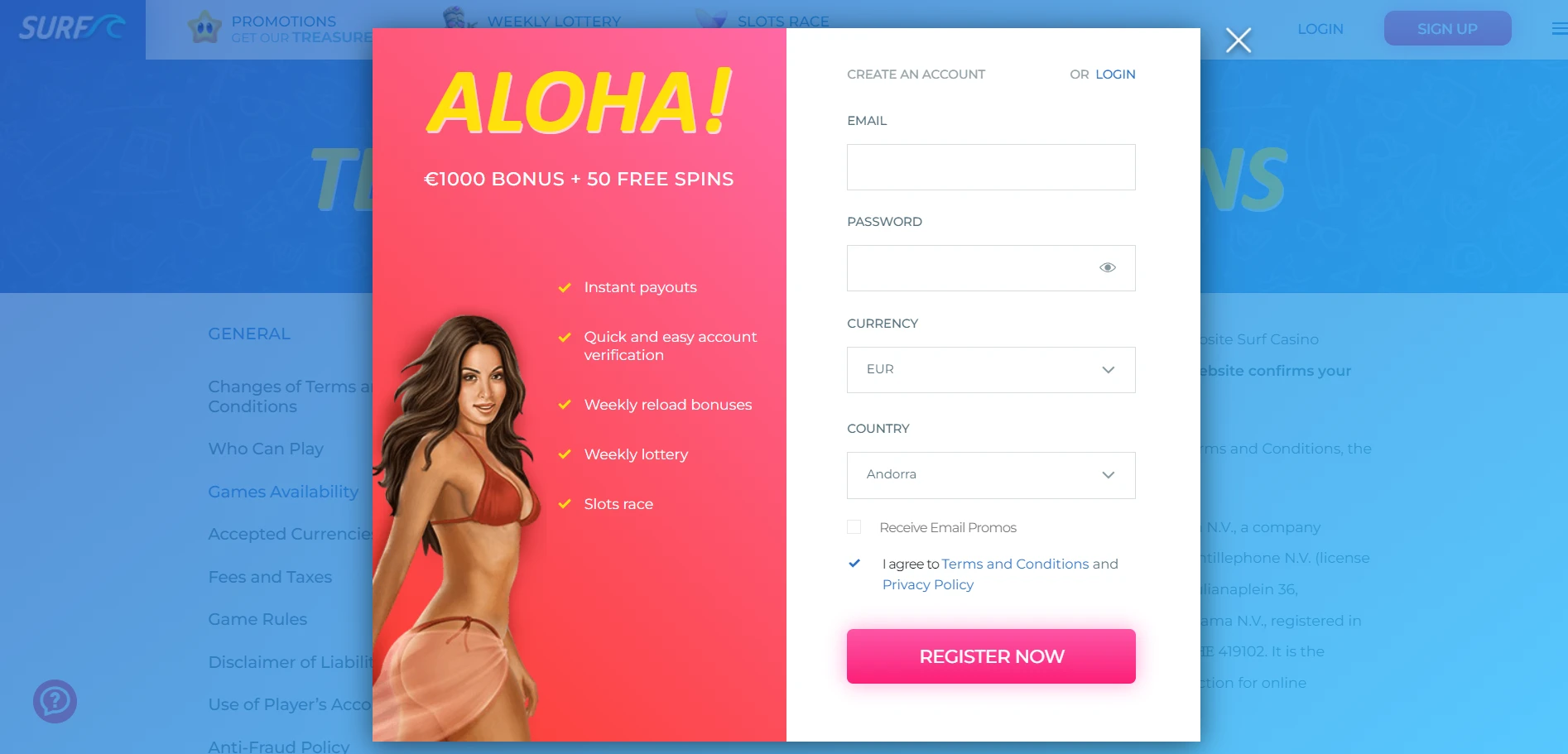 Surf Casino Screenshot