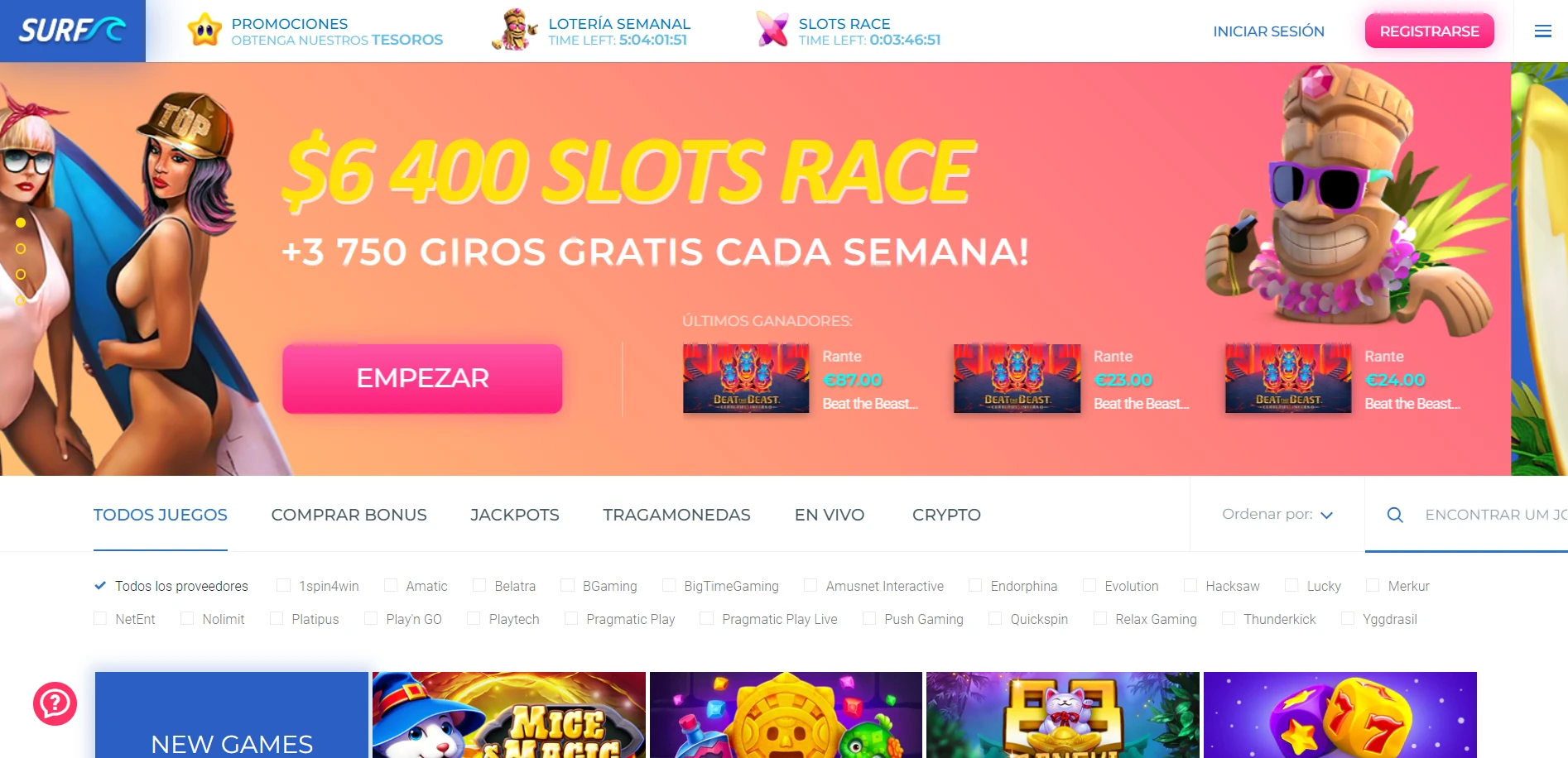 Surf Casino Screenshot